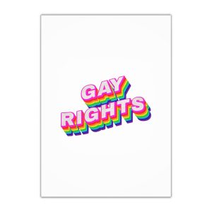 Rainbow Word Gay Rights Typography Design Element Gift Wrapping Paper Sheets 1pc