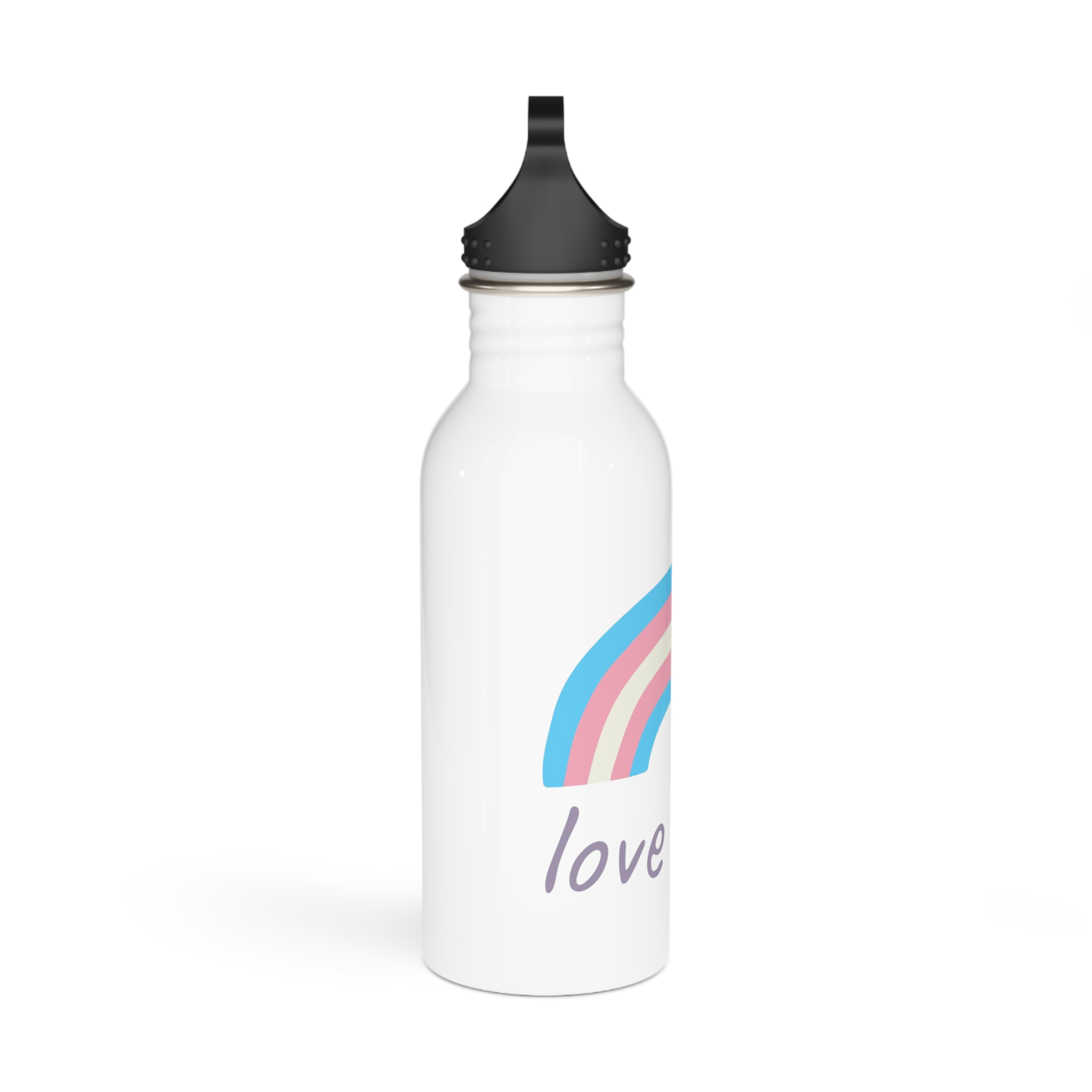 Colorful Rainbow Shape Transgender Pride Flag Happy Pride Day Lgbtqia Community Pride Month Vector Hand Drawn Doodle Posters Stickers Logo Cards Stainless Steel Water Bottle - Image 2
