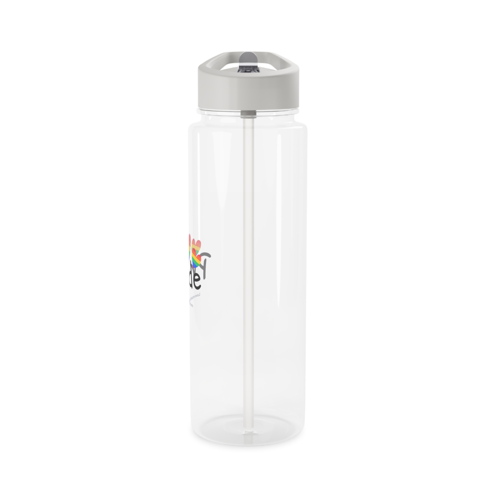 Love Letter Pride Rainbow Lettering Text Writing Pattern Freedom Love Heart Homo Colors Flag Parade(2) Tritan Water Bottle - Image 7