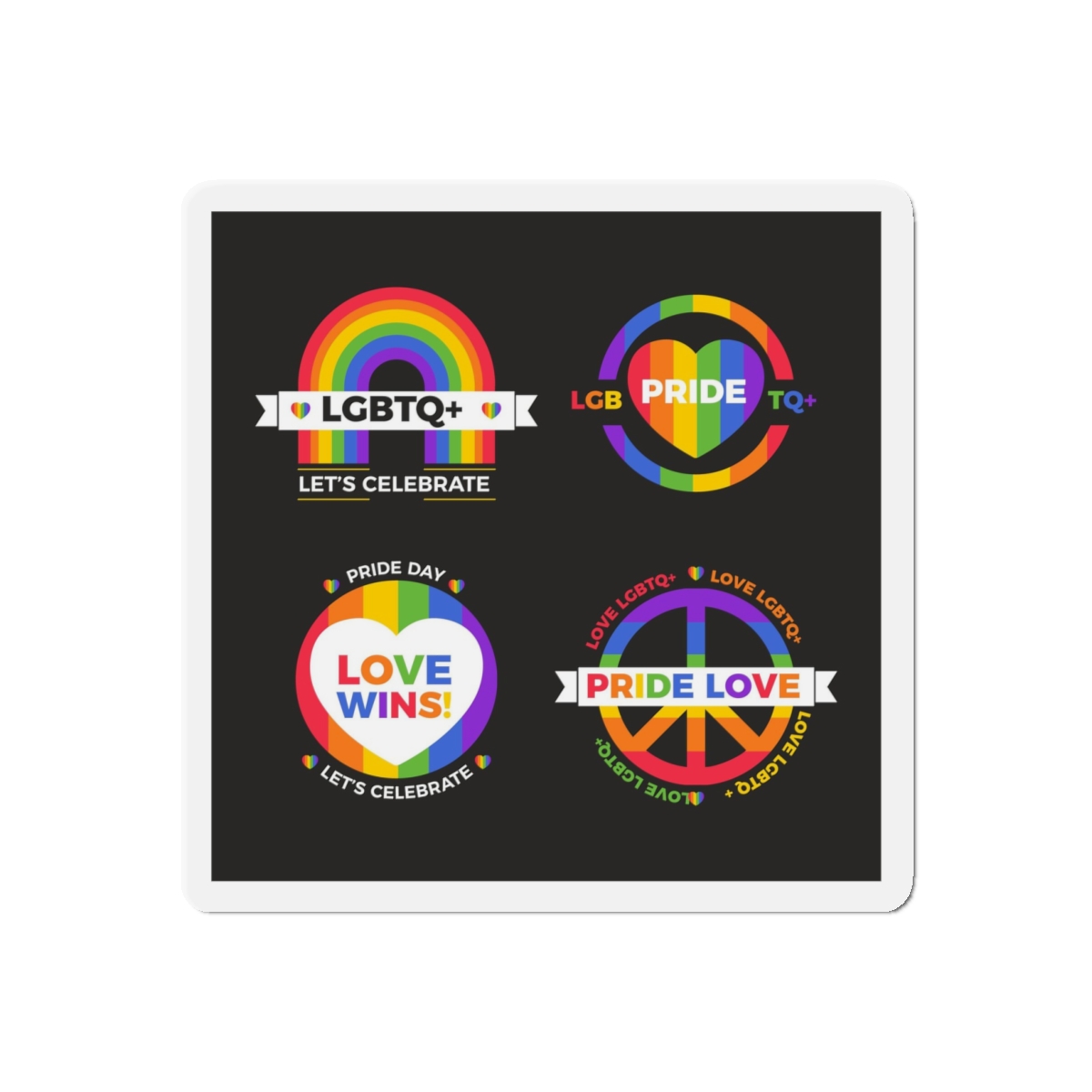 Flat Pride Day Badge Collection Die Cut Magnets - Image 7