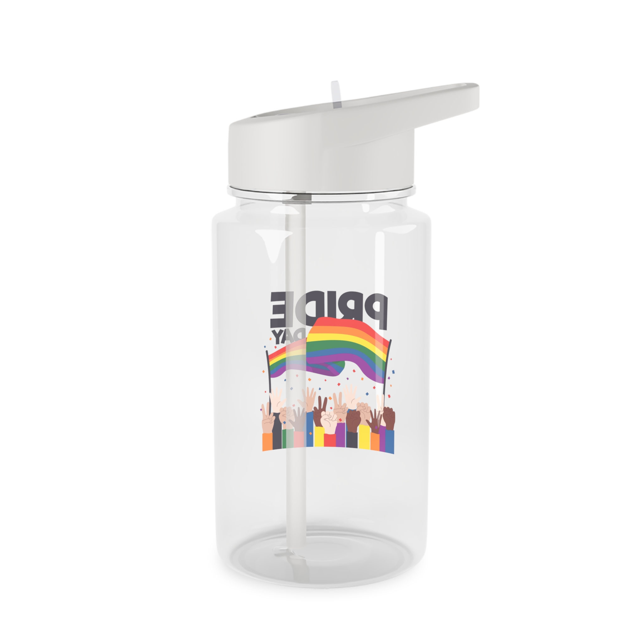 Pride Day Event With Rainbow Flag Theme Tritan Water Bottle - Image 2