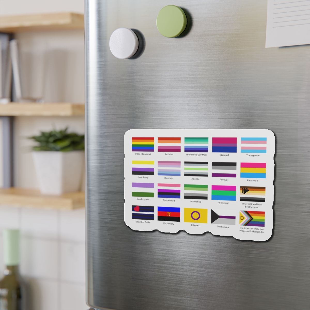 Lgbtq Community Flags Set Lgbt Sexual Identity Pride Flags Collection Rainbow Lesbian Gay Bisexual Die Cut Magnets - Image 15