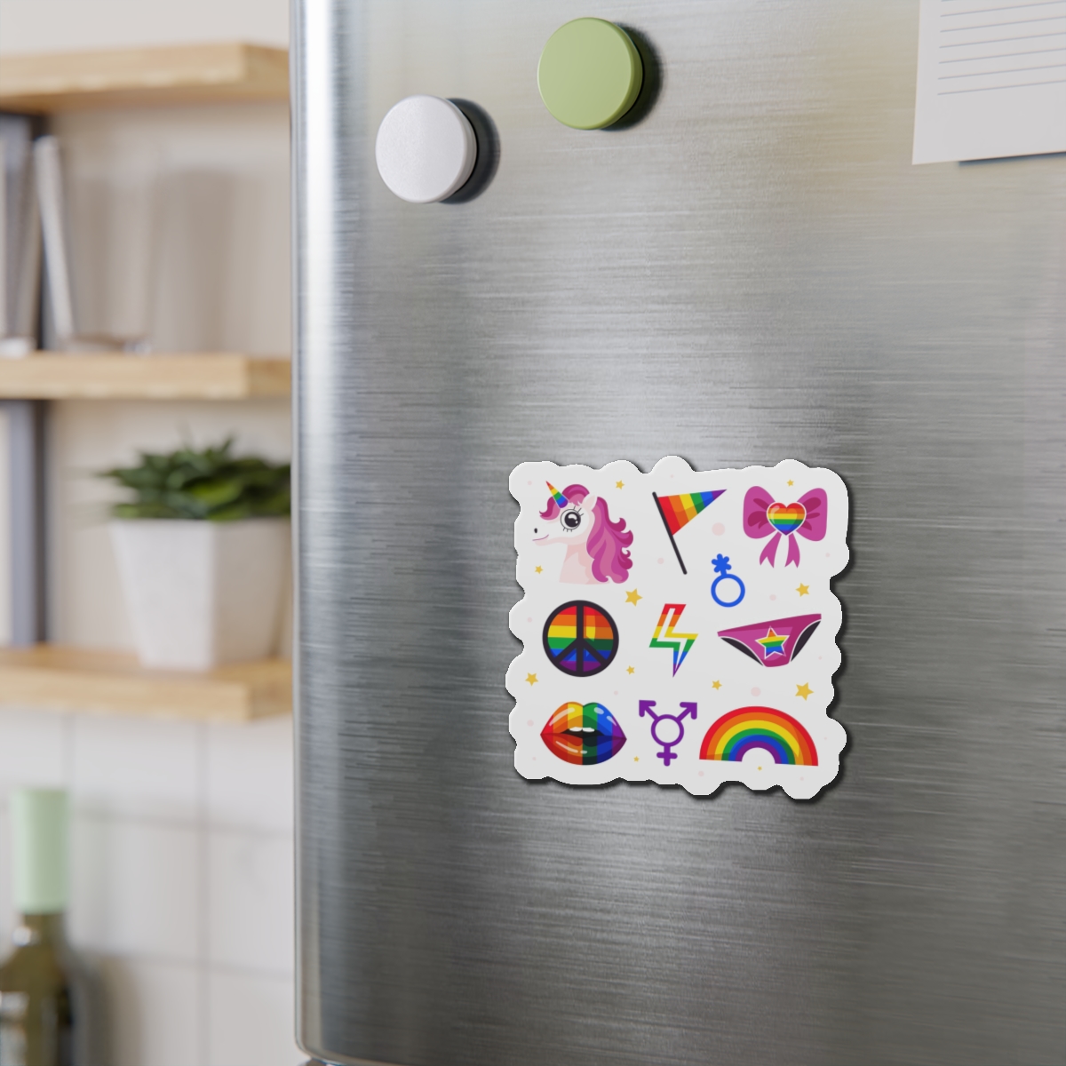 Flat Pride Month Lgbt Elements Collection Die Cut Magnets - Image 9