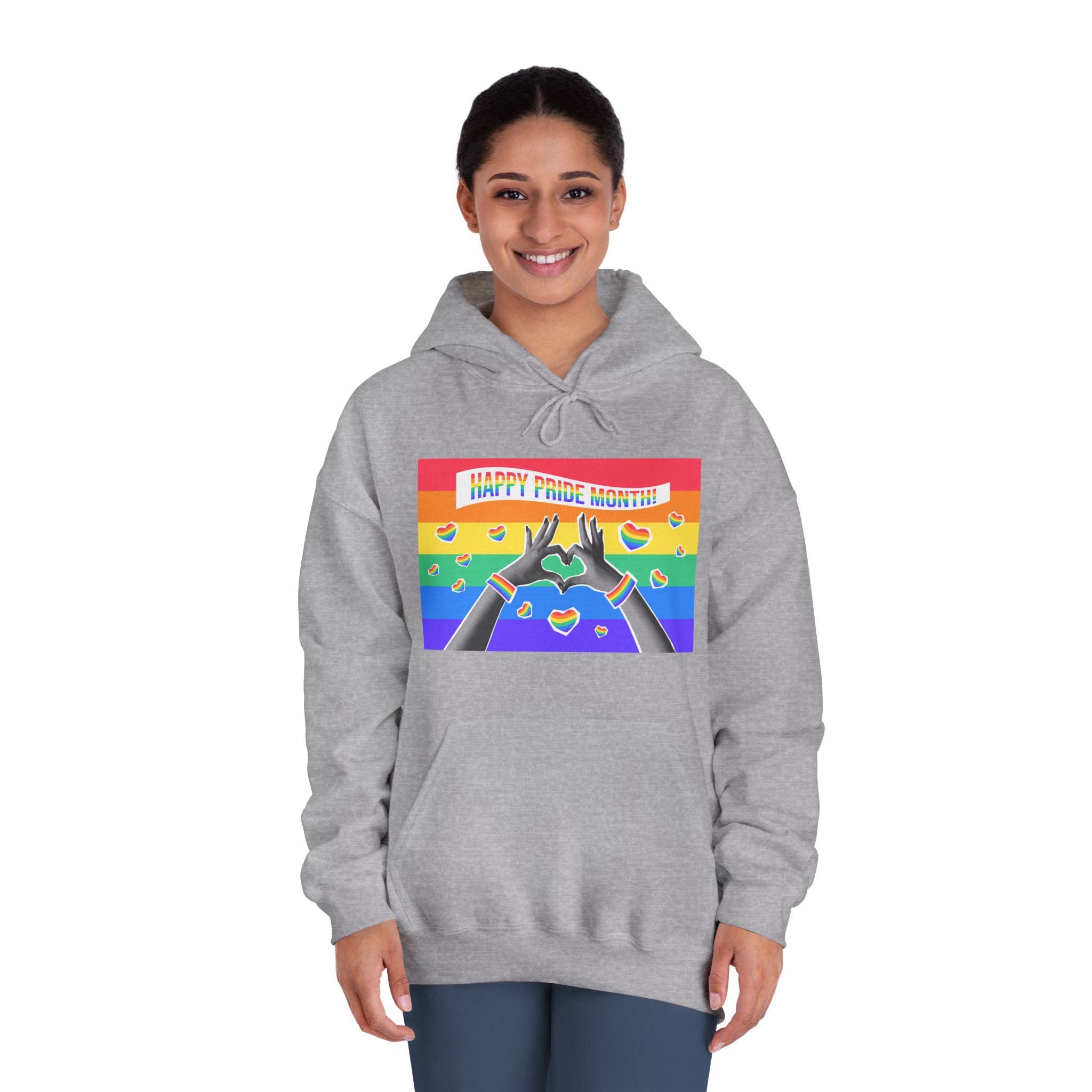 Lgbtq Pride Month Card Y2k Style Trendy Retro Collage Halftone Hands Unisex Dryblend Hooded Sweatshirt - Image 16