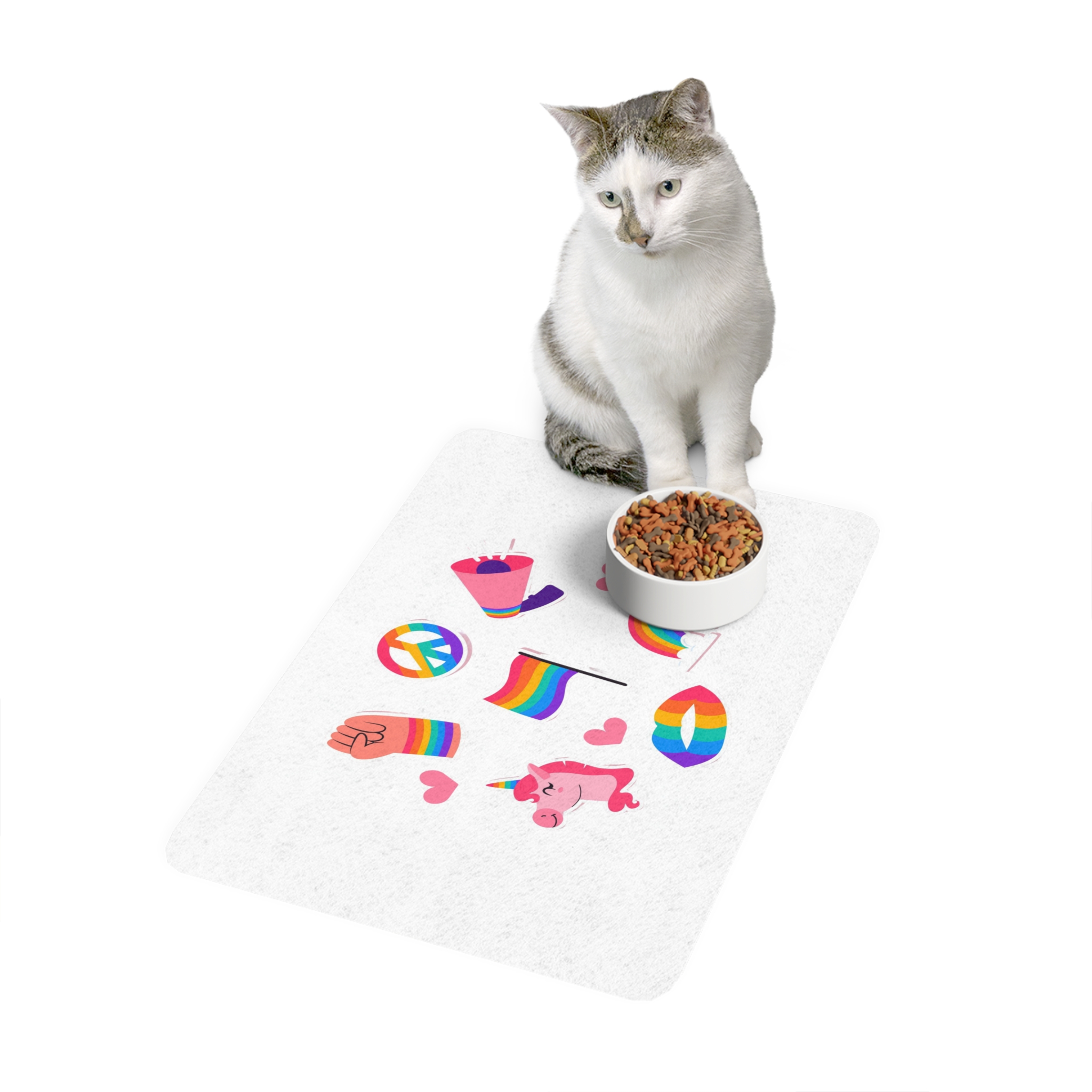 Flat Pride Month Lgbt Elements Collection(2) Pet Food Mat 12x18 - Image 3