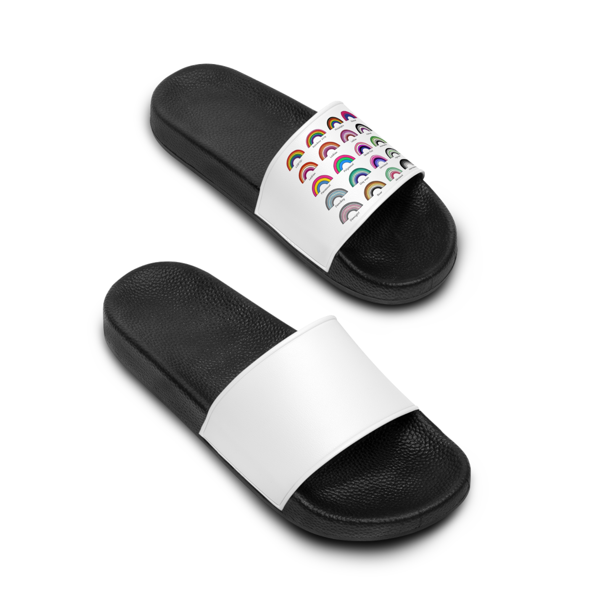Set Colorful Lgbtq Pride Flag Rainbows Gender Equality Sexual Identity Pride Flags Collection Lgbtqia Community Pride Month Mens Slide Sandals - Image 4