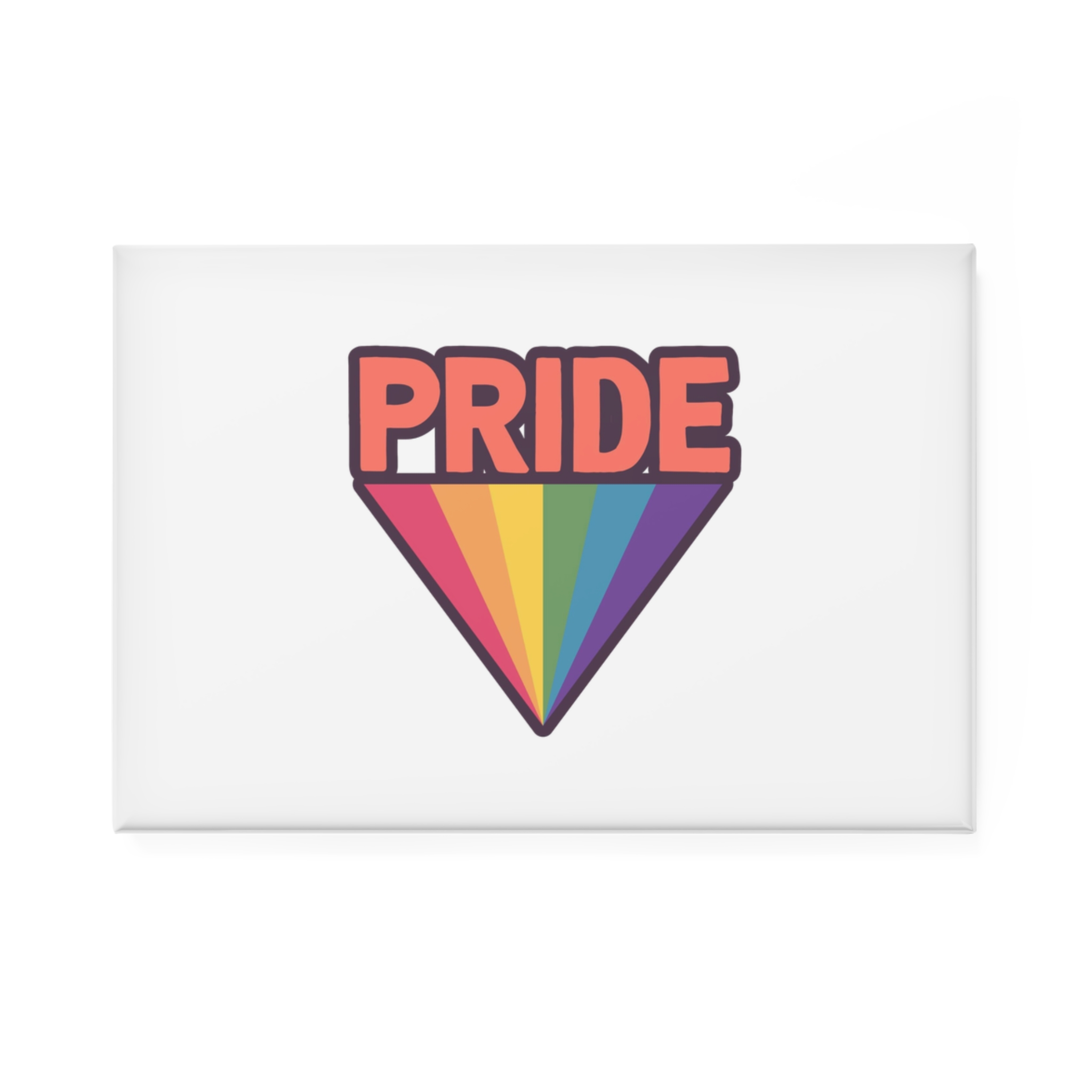 Pride Text With Rainbow Flag Badge Lgbt Symbol Gay Lesbian Bisexual Trans Queer Love Symbol Button Magnet Rectangle 1 And 10 Pcs - Image 5