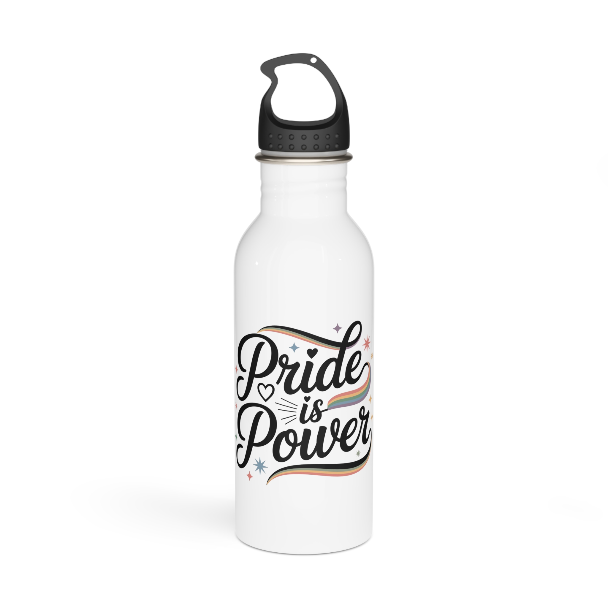 Pride Is Power T Shirt Design Isolated White Background Stainless Steel Water Bottle