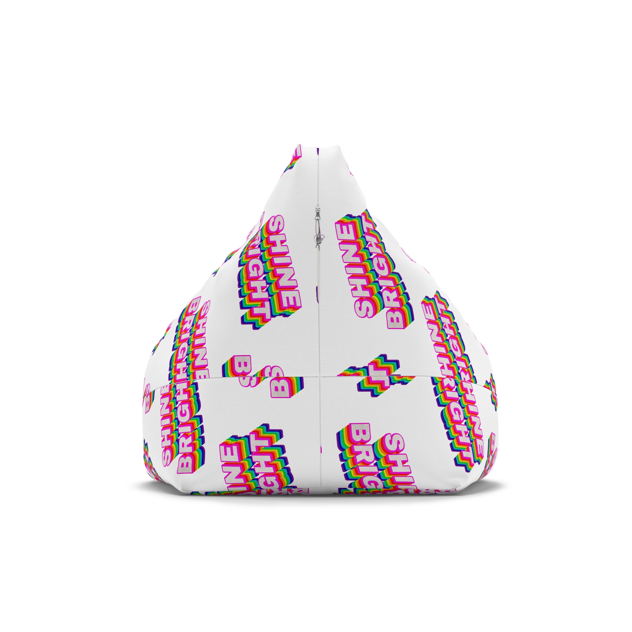 Rainbow Word Shine Bright Typography Design Element Bean Bag Chair Cover - Image 2