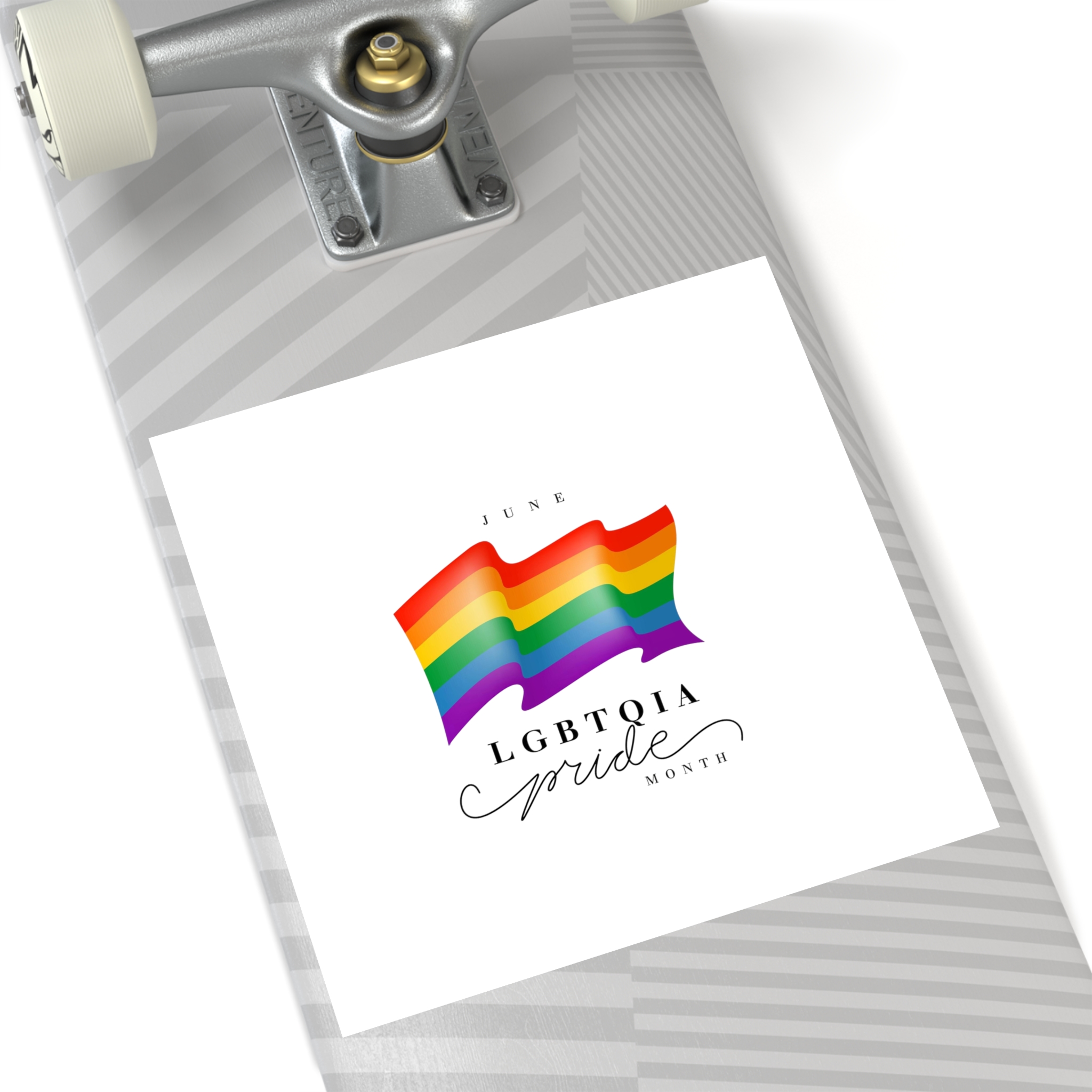 Lgbt Pride Month 2024 Concept Freedom Rainbow Flag With Hearts Gay Parade Vector Laminate Stickers Square - Image 64