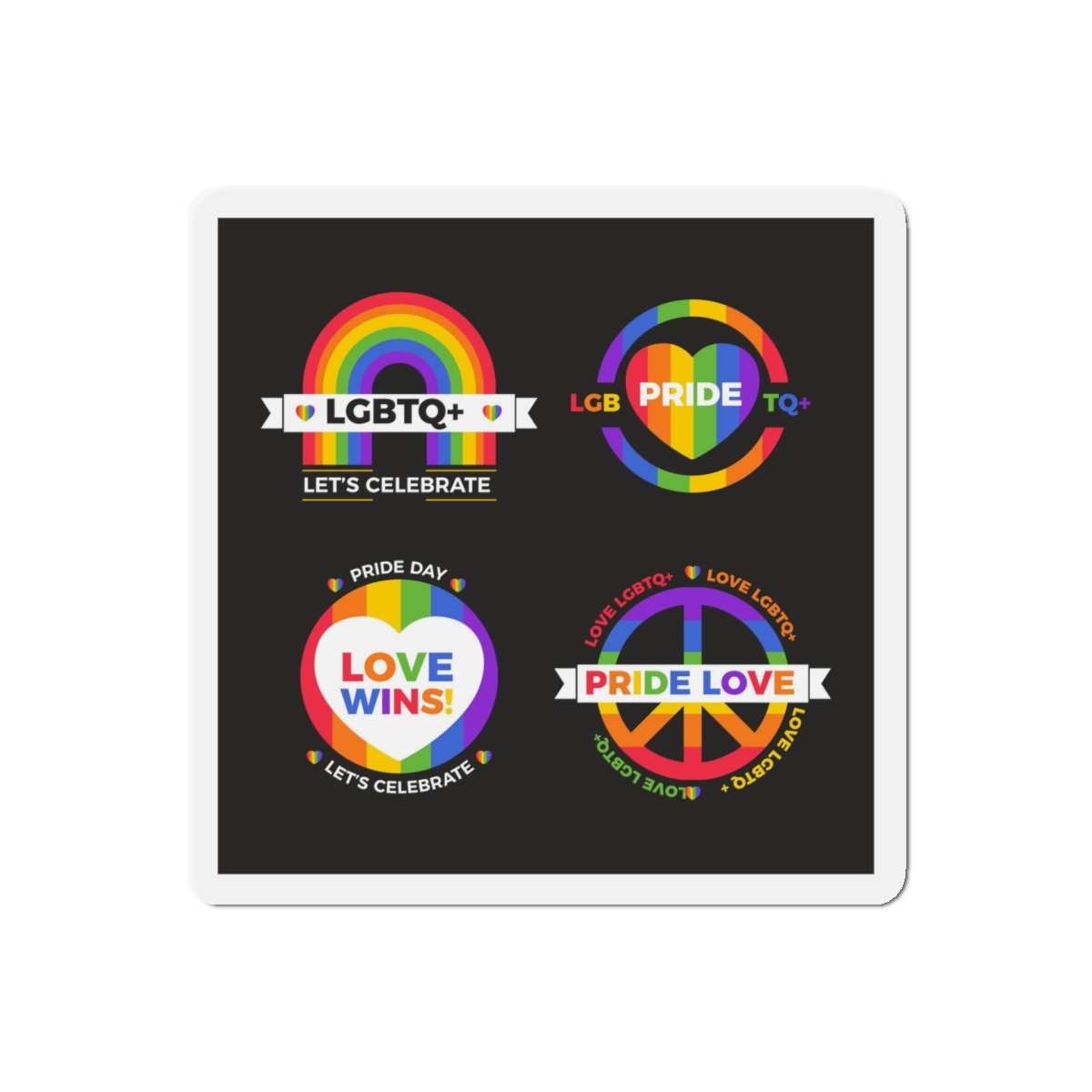 Flat Pride Day Badge Collection Die Cut Magnets - Image 10