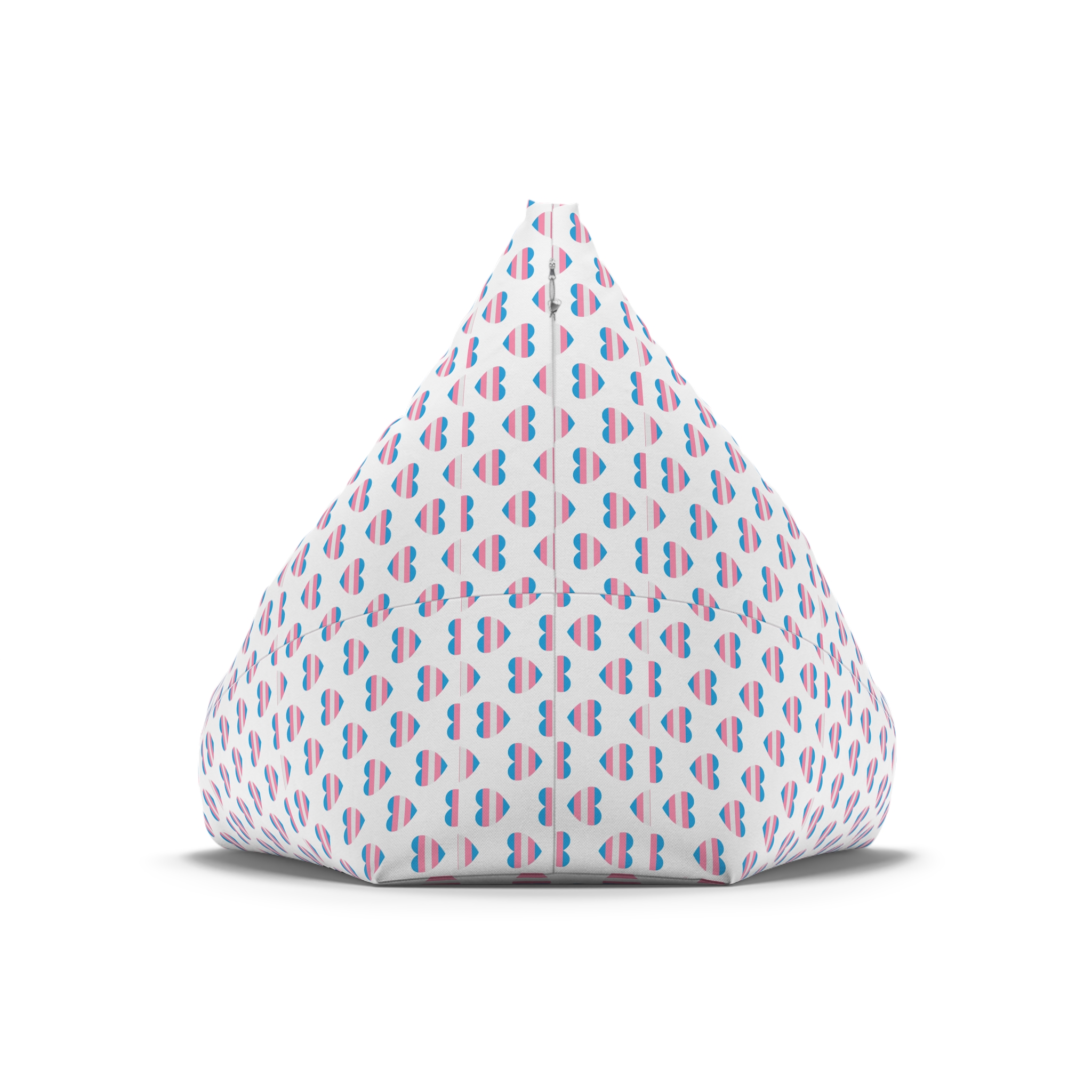 Vector Seamless Pattern Trans Lgbt Flag Heart Bean Bag Chair Cover - Image 6