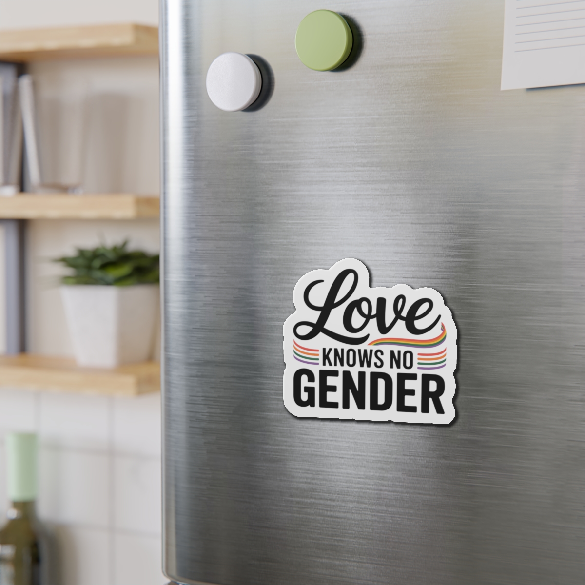Love Knows No Gender T Shirt Design Isolated White Background 2 Die Cut Magnets - Image 9