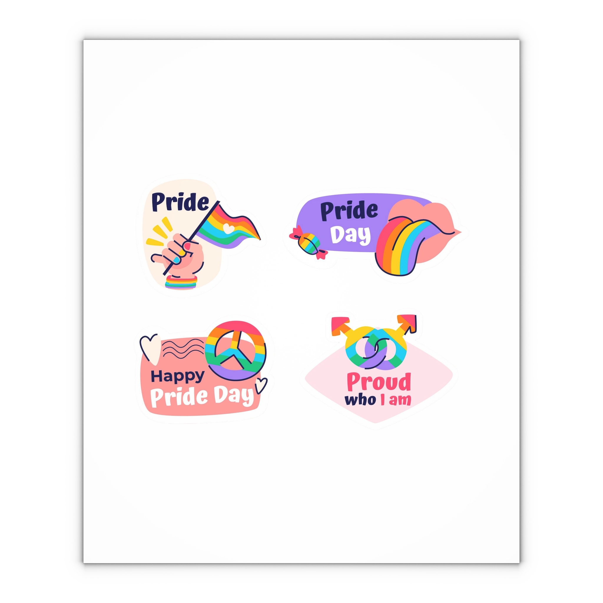 Flat Labels Collection Pride Month Celebration Gift Wrapping Paper Sheets 1pc - Image 4