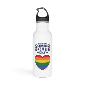 Coming Out Day Pride Month Lgbt Rainbow Flag Diversity Equality Free Love Vector Poster Stainless Steel Water Bottle