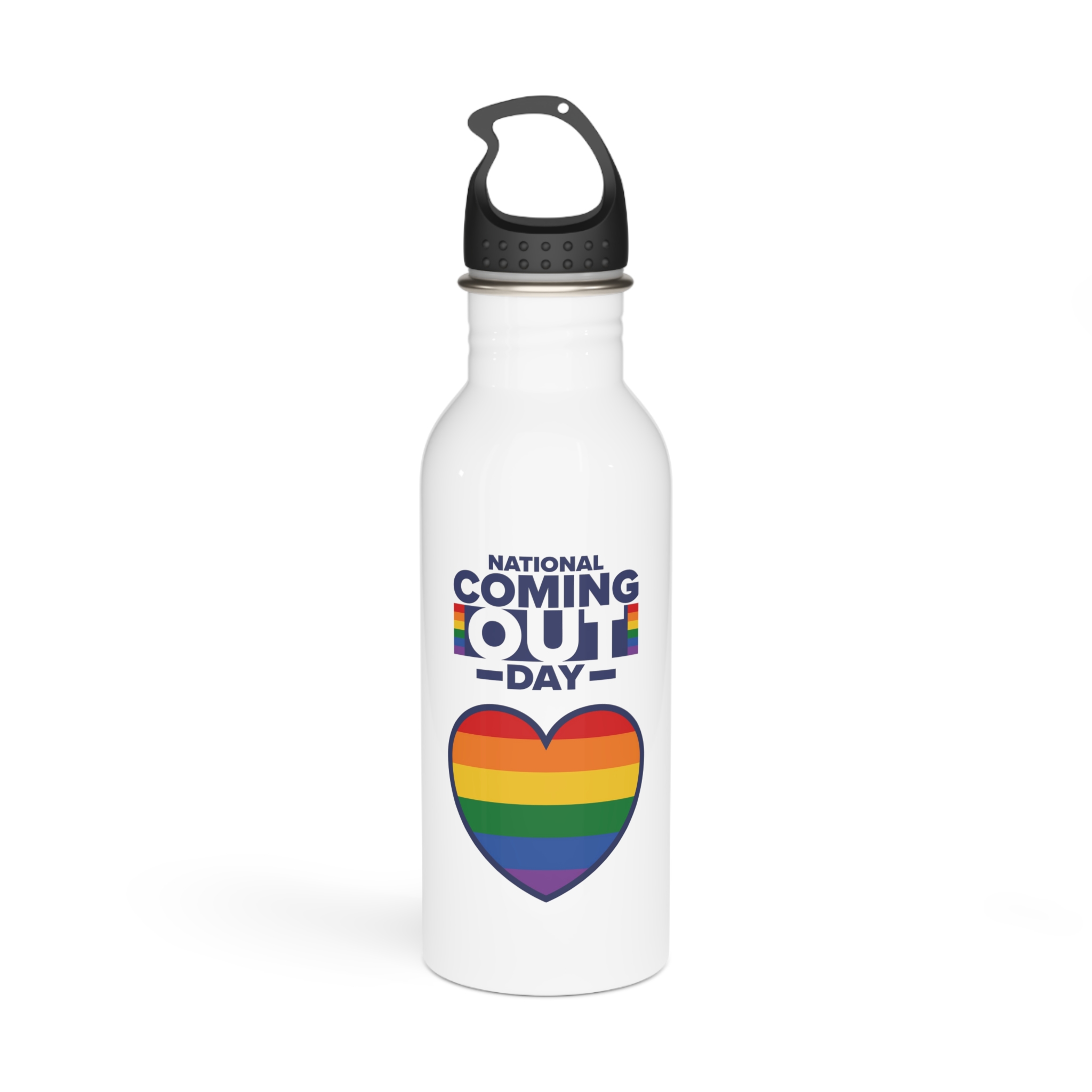Coming Out Day Pride Month Lgbt Rainbow Flag Diversity Equality Free Love Vector Poster Stainless Steel Water Bottle