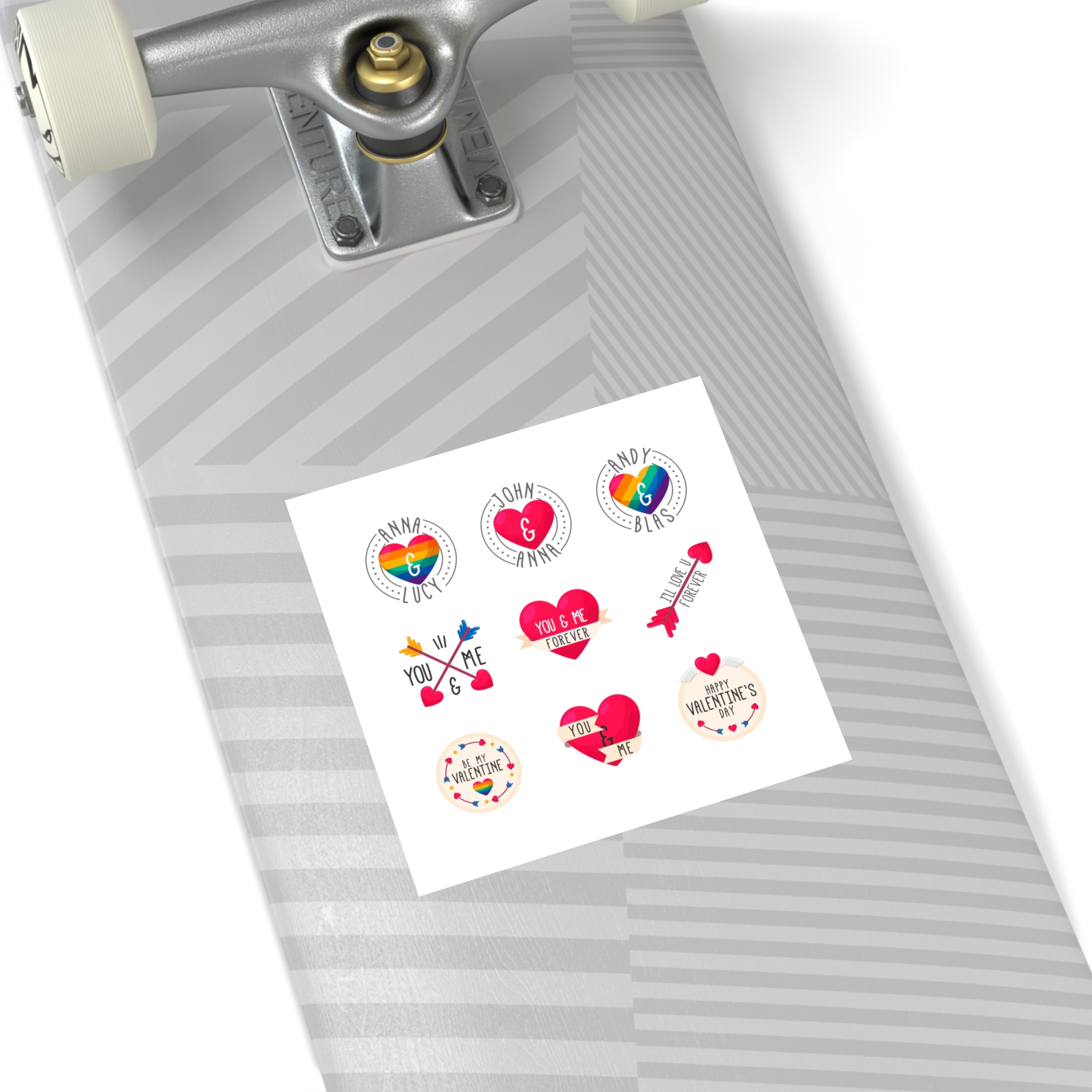 Lgbt Valentine S Day Label Collection Laminate Stickers Square - Image 36