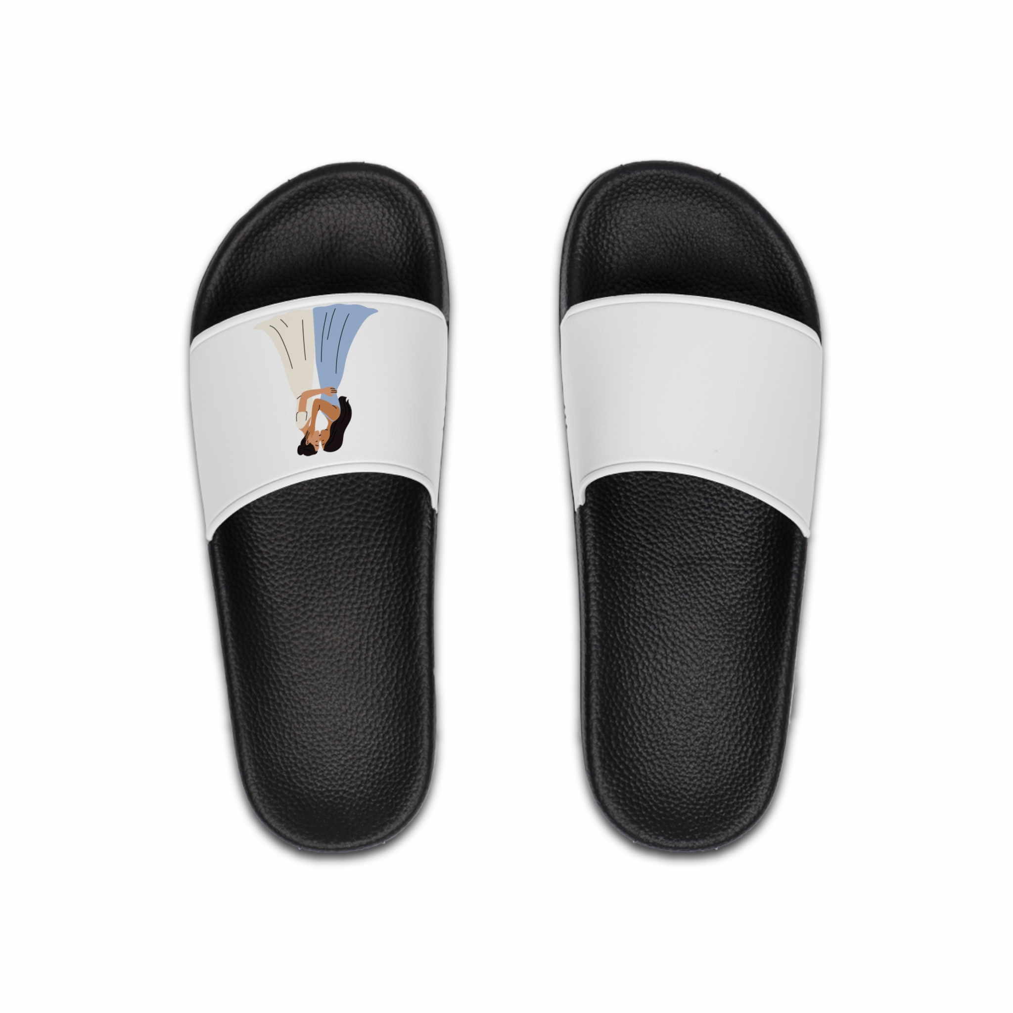 Romantic Lesbian Couple Kissing Wedding Dresses Mens Slide Sandals