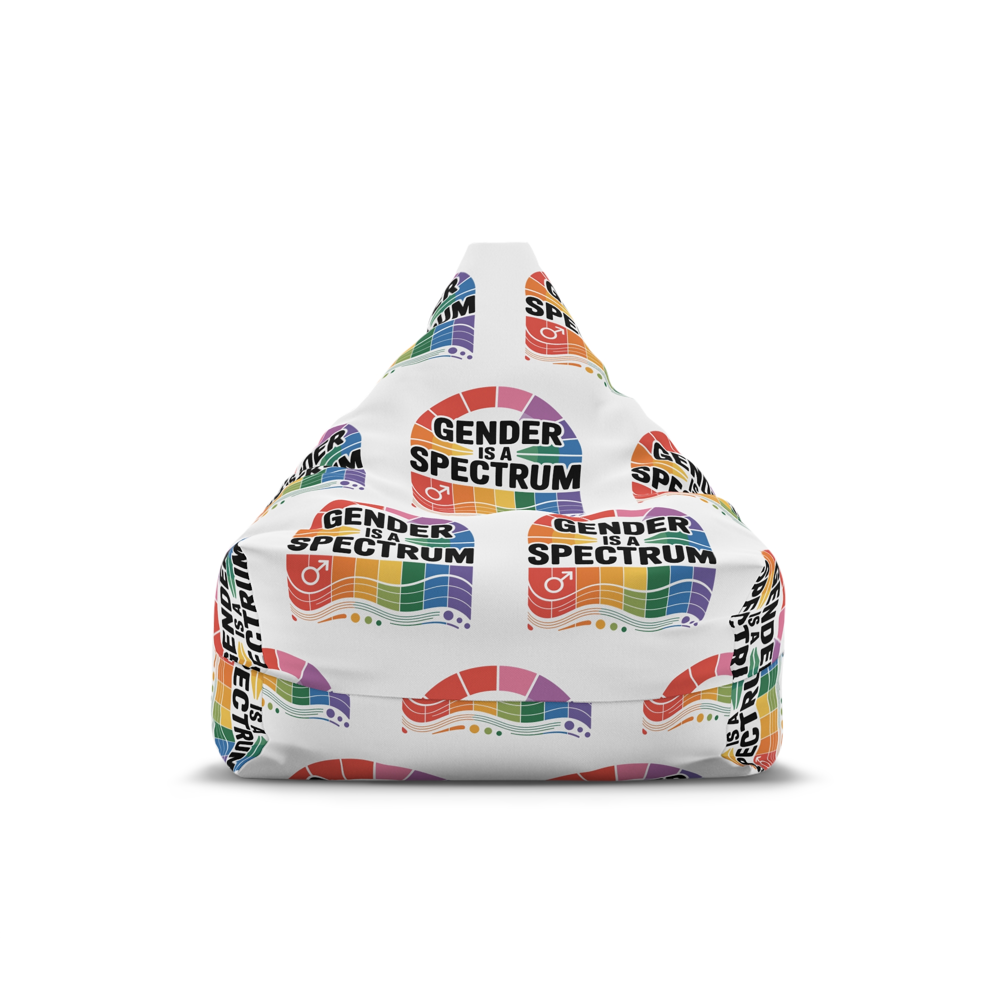 Gender Is Spectrum T Shirt Design Isolated White Background Bean Bag Chair Cover
