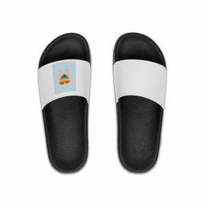 Pride Lgbt Card Support Love Poster That Says Rainbow Heart It Mens Slide Sandals