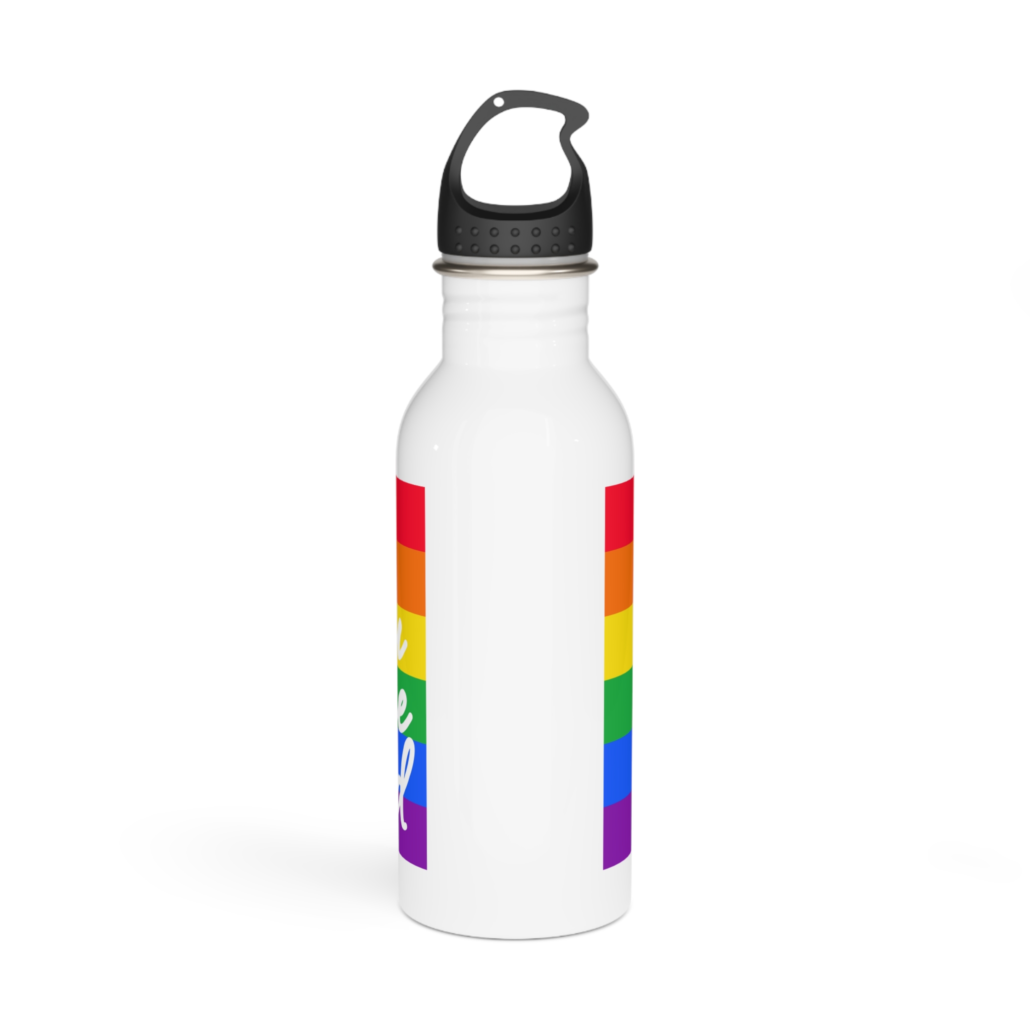 You Are Loved Words Lgbt Pride Flag Background Stainless Steel Water Bottle - Image 3