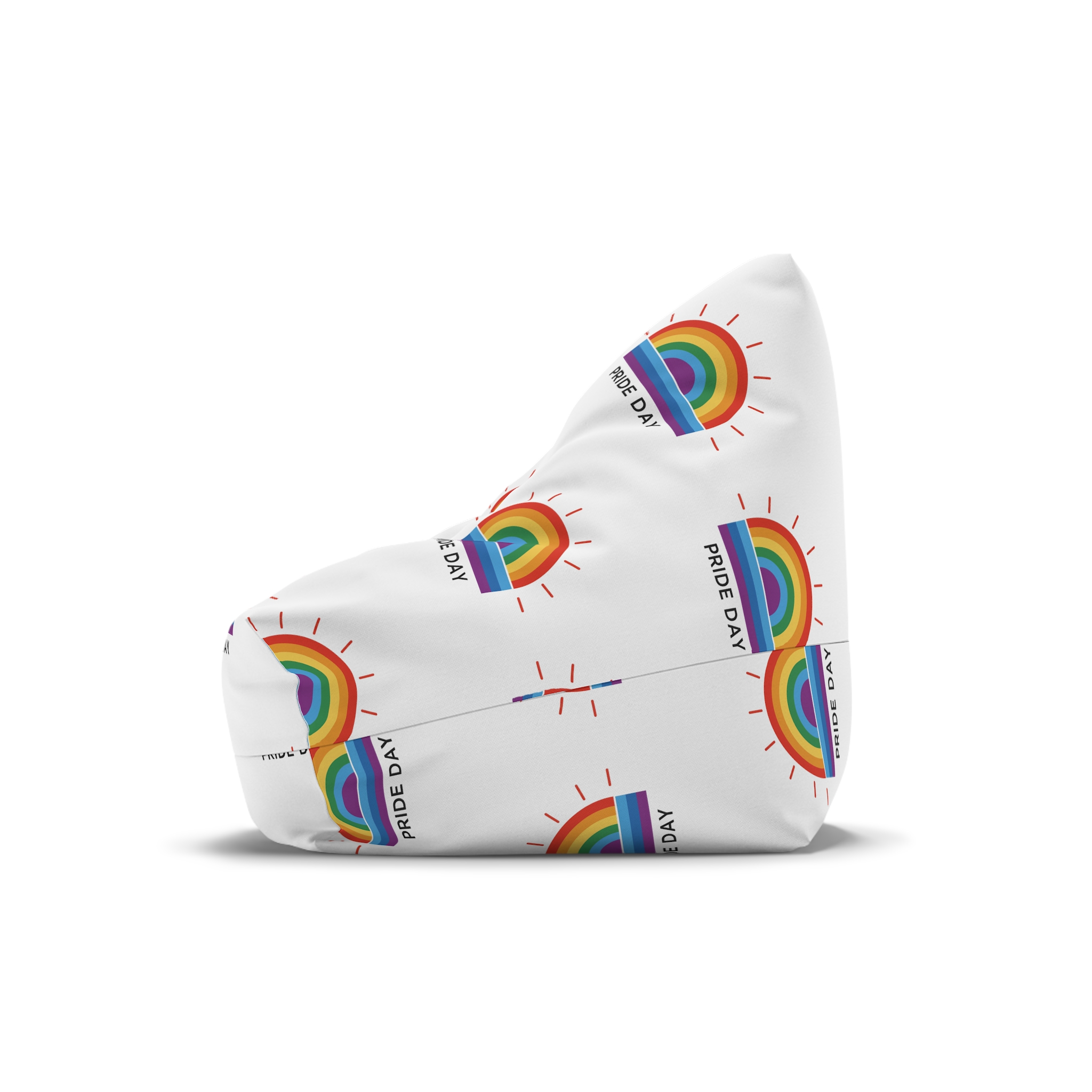 Rainbow Pride Day Celebration Illustration With Colorful Sunburst Design Lgbtq Support Awareness Bean Bag Chair Cover - Image 4