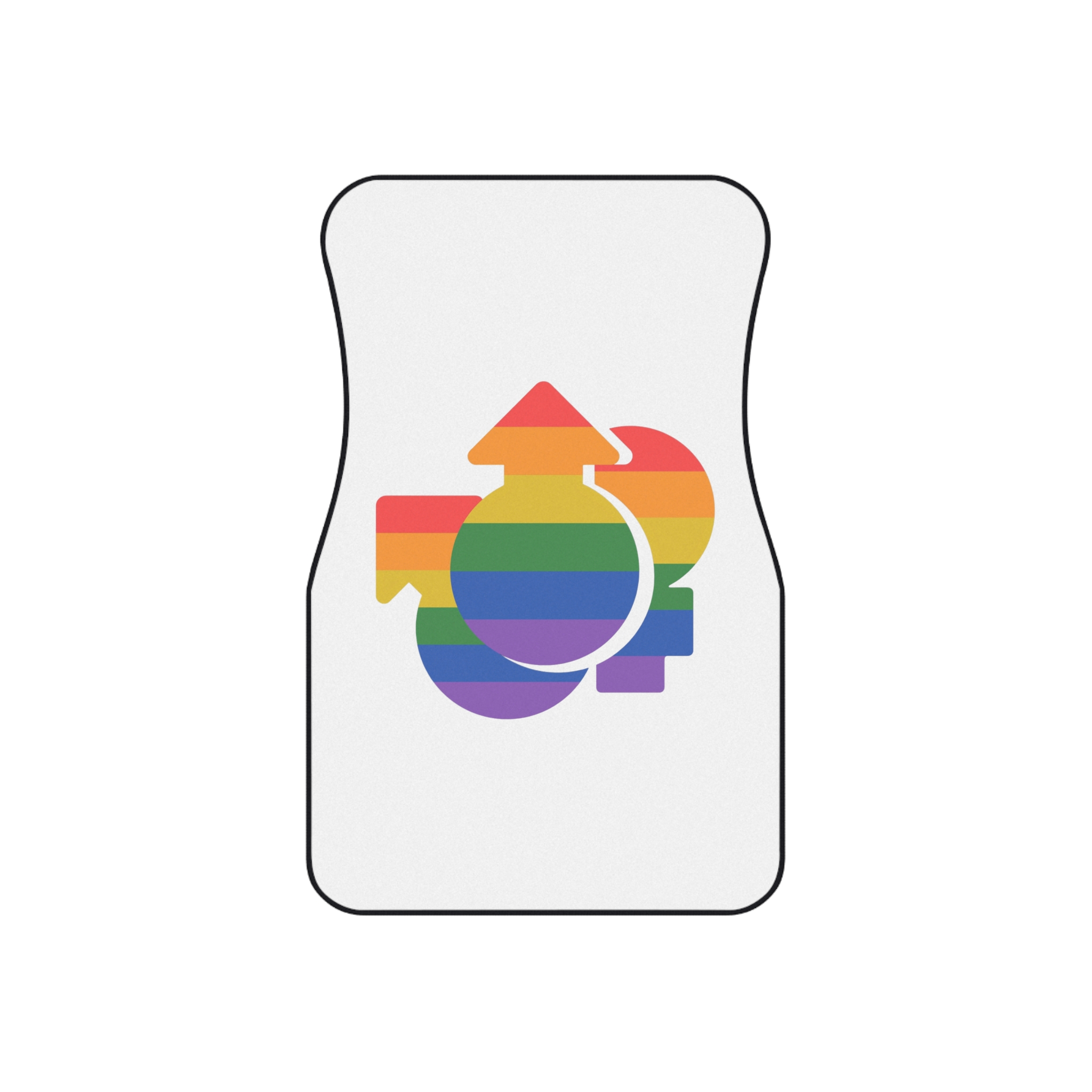 Lgbt Icon Isolated Black Background Lgbt Community Human Rights Concept Vector Flat Illustration Poster Card Banner Car Mats Set Of 4 - Image 2