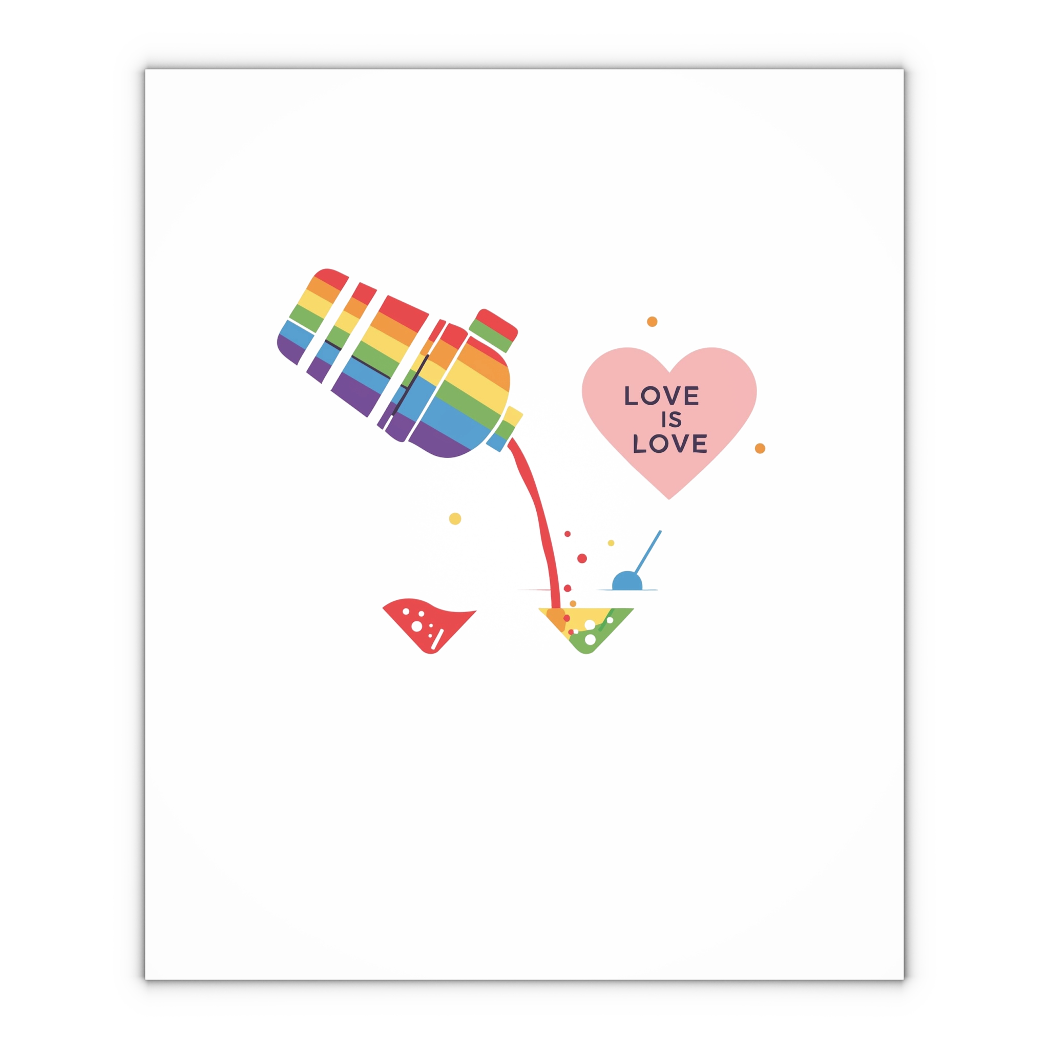 Rainbow Cocktail Shaker Pouring Drink With Heart Love Is Love Illustration Vector Gift Wrapping Paper Sheets 1pc - Image 4