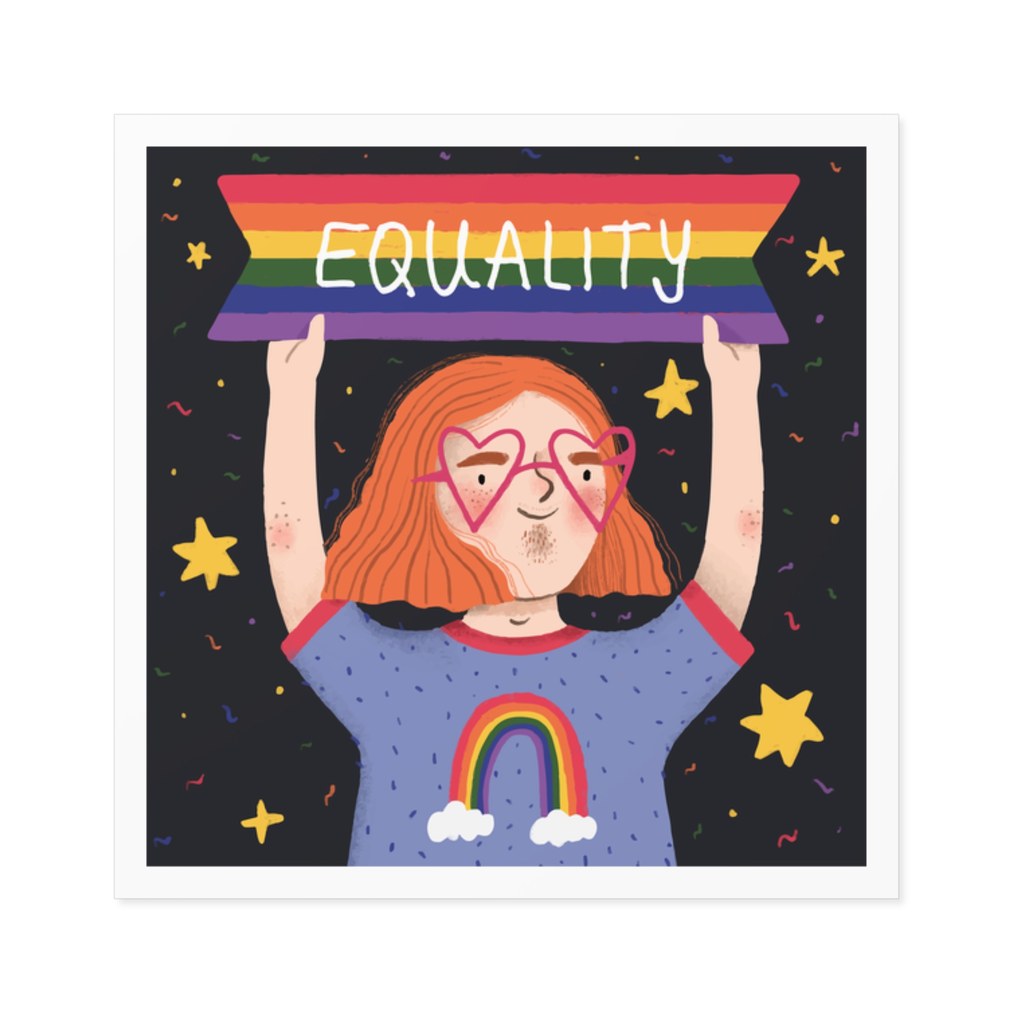Pride Day Concept Equality Message Laminate Stickers Square