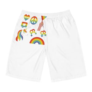 Flat Lgbt Pride Month Elements Collection Mens Board Shorts Aop