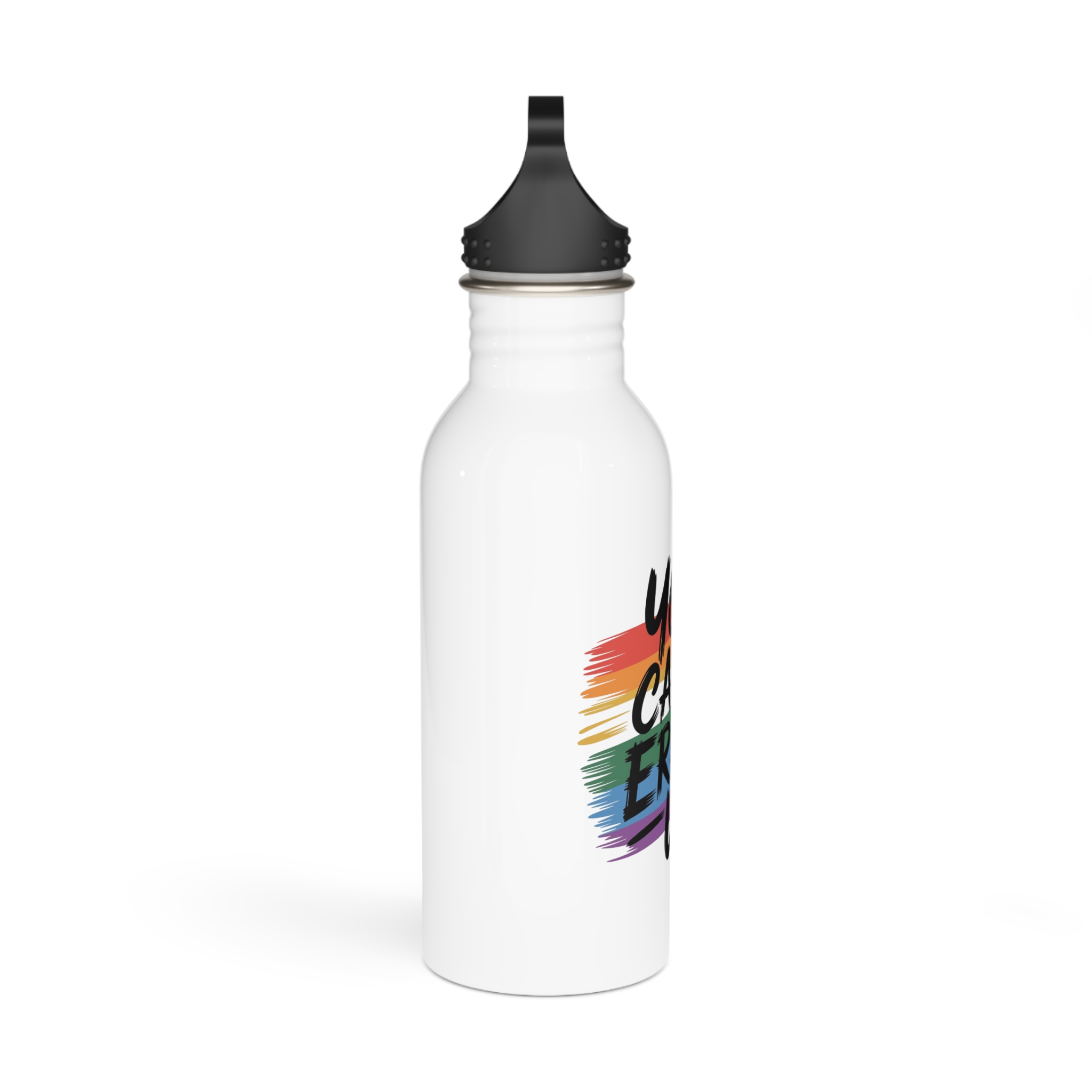 You Cant Erase Us T Shirt Design Isolated White Background Stainless Steel Water Bottle - Image 2
