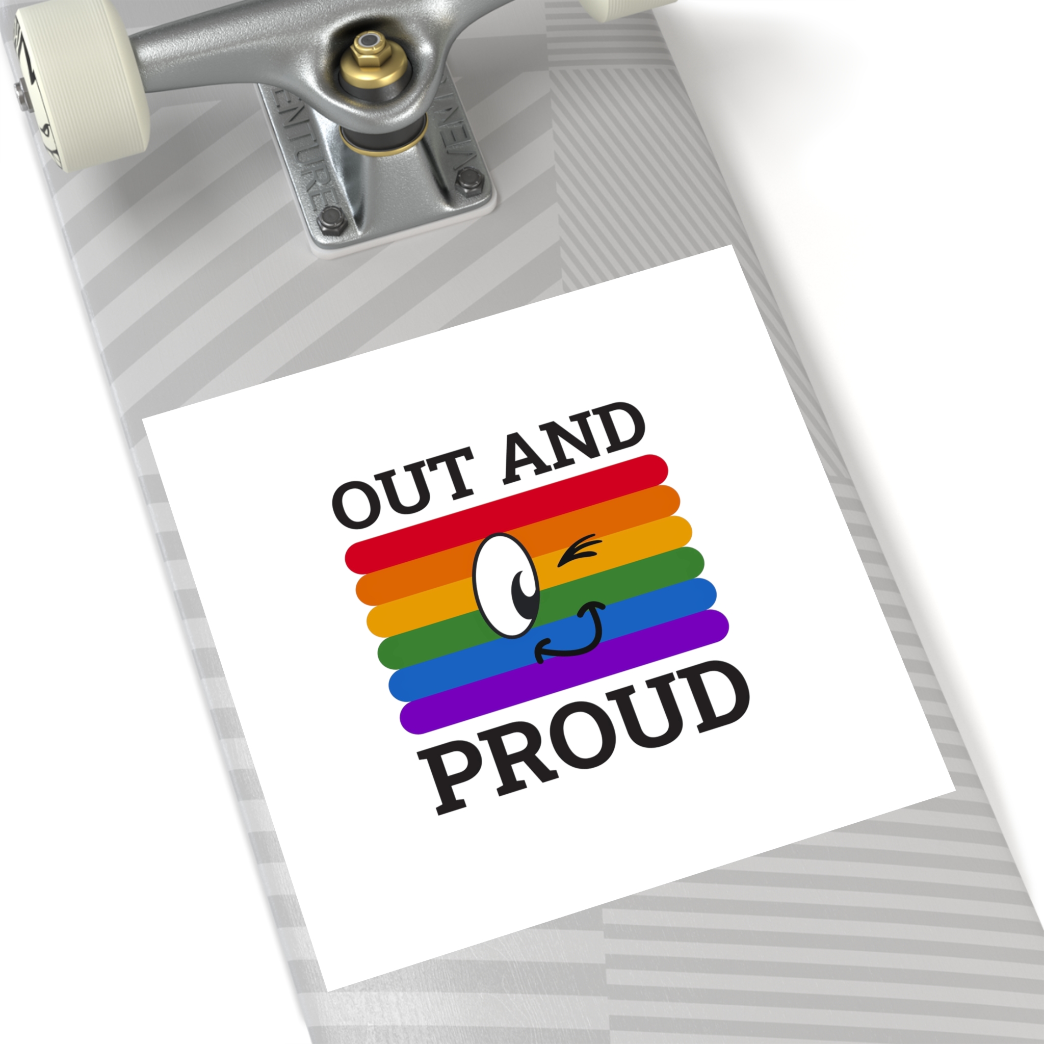 Out Proud Lgbtq Pride Month Quote Book Lover Rainbow Flag Hand Drawn Art White Background Laminate Stickers Square - Image 64