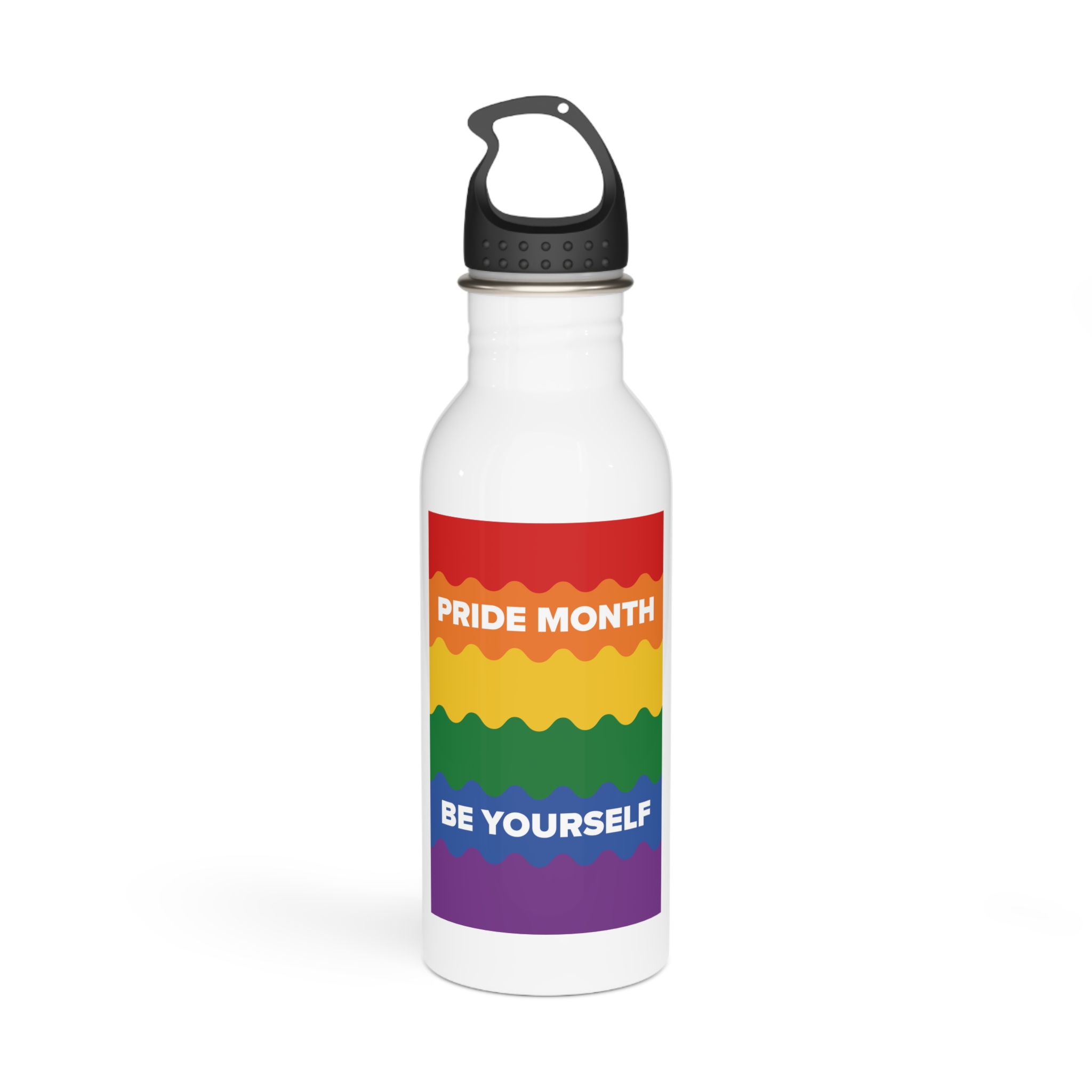 Lgbt Pride Month June Lesbian Gay Bisexual Transgender Lgbtq Flag Rainbow Vector Stainless Steel Water Bottle