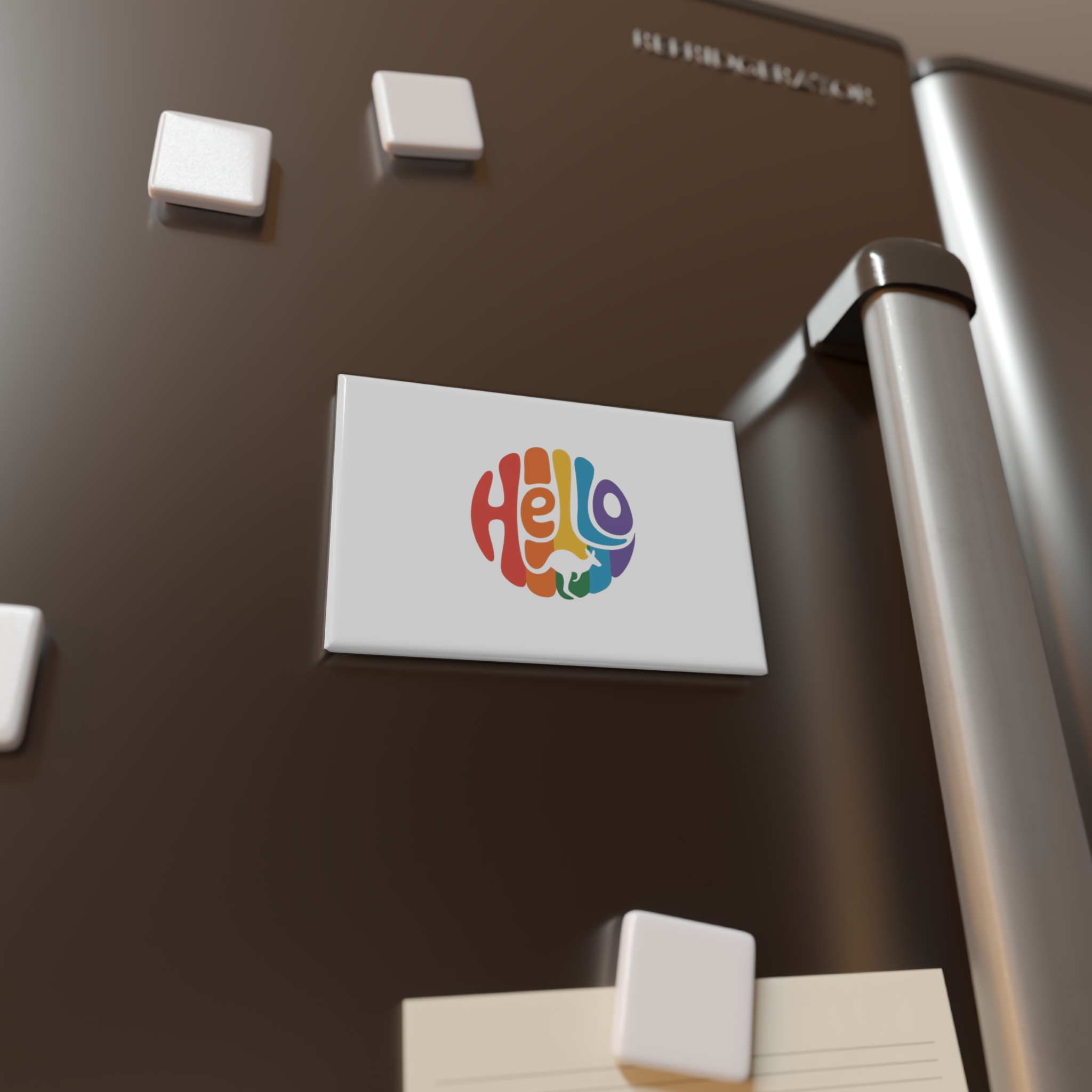 Hello Multicolor Logo Button Magnet Rectangle 1 And 10 Pcs - Image 8