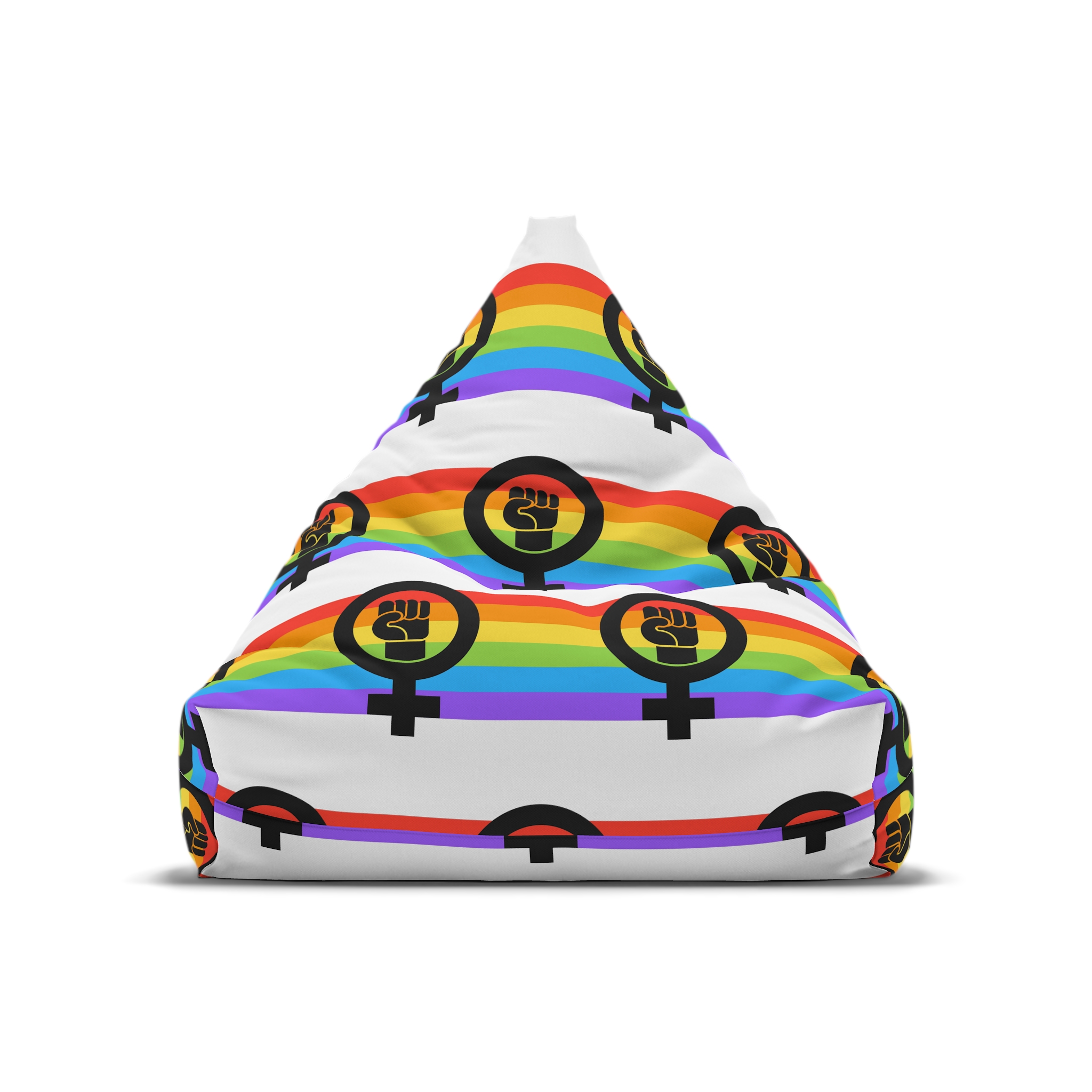 Flat Feminist Lgbt Flag Illustration Bean Bag Chair Cover - Image 5