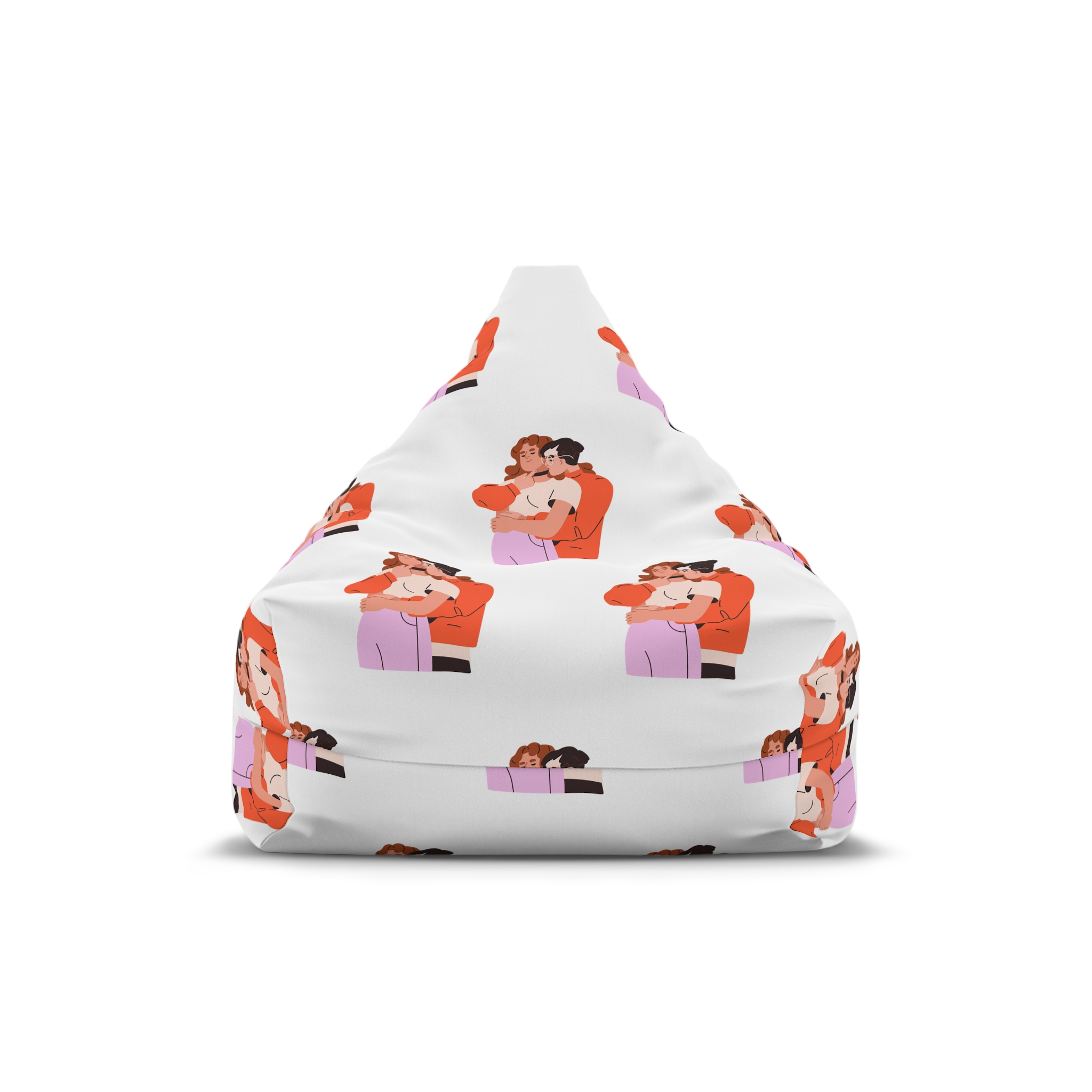 Lesbian Love Couple Girl Kissing Girlfriends Neck Female Lovers Passion Lgbt People Enamored Valentines Romantic Relationships Flat Graphic Vector Illustration Isolated White Background Bean Bag...