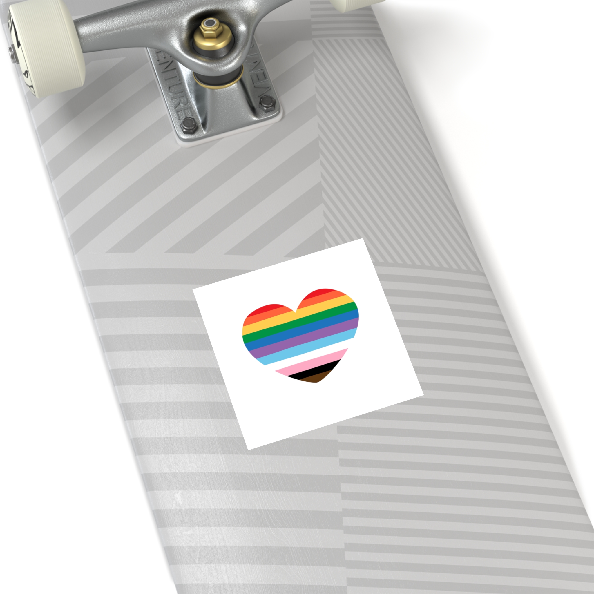 Inclusive Progress Pride Heart Symbol Laminate Stickers Square - Image 24