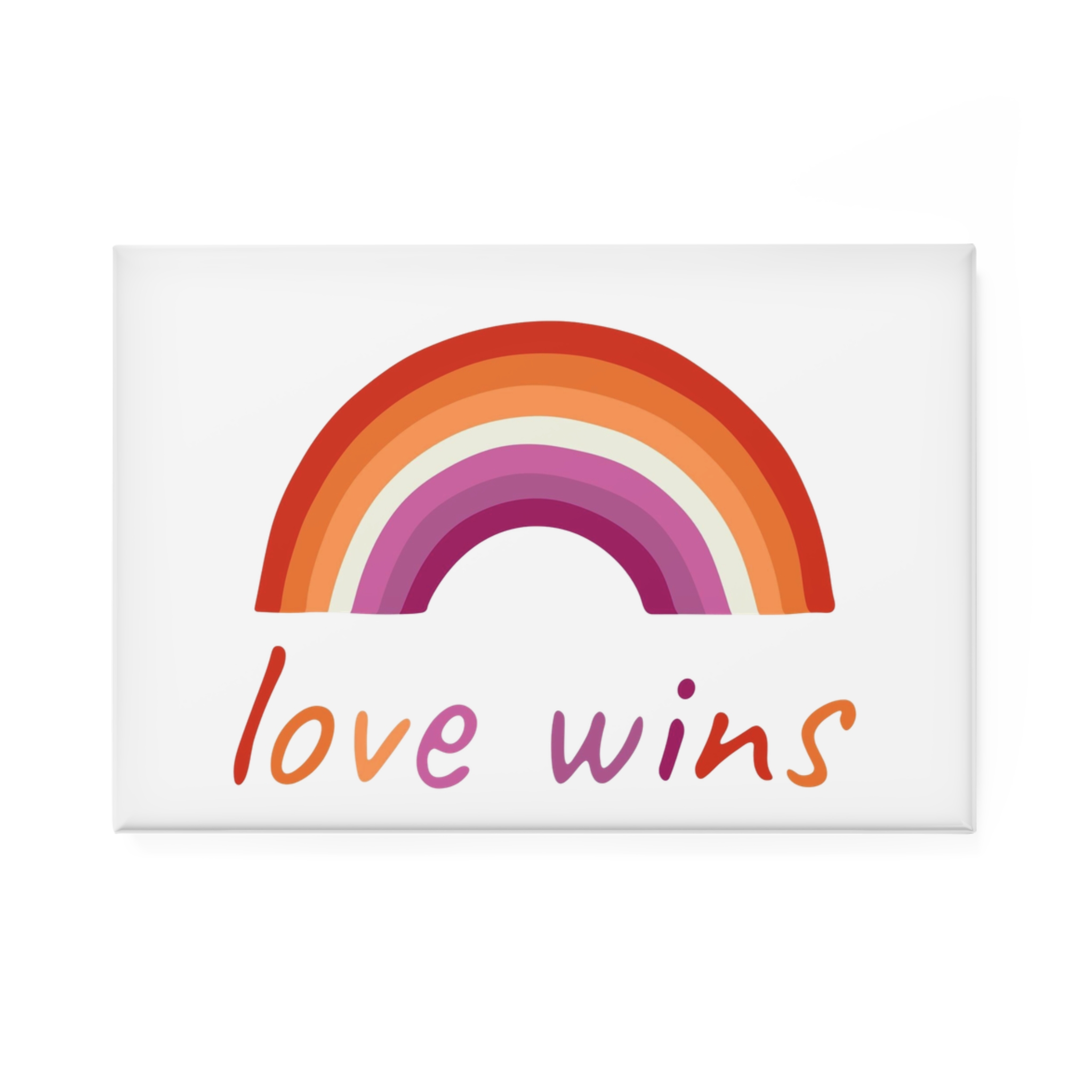 Colorful Rainbow Shape Lesbian Pride Flag Happy Pride Day Lgbtqia Community Pride Month Vector Hand Drawn Doodle Posters Stickers Logo Cards(3) Button Magnet Rectangle 1 And 10 Pcs - Image 5