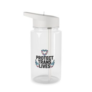 Protect Trans Lives T Shirt Design Isolated White Background Tritan Water Bottle