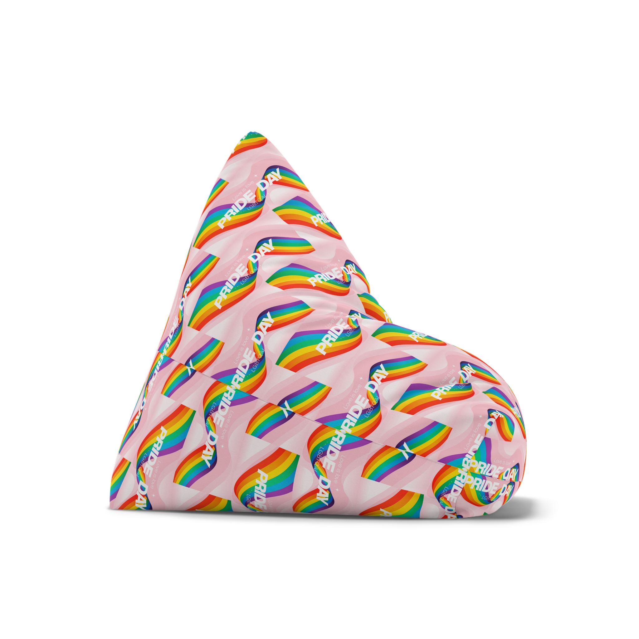 Happy Pride Month Background Vector Lgbtq Community Symbol With Rainbow Pride Flag Heart Design Cele Bean Bag Chair Cover - Image 7