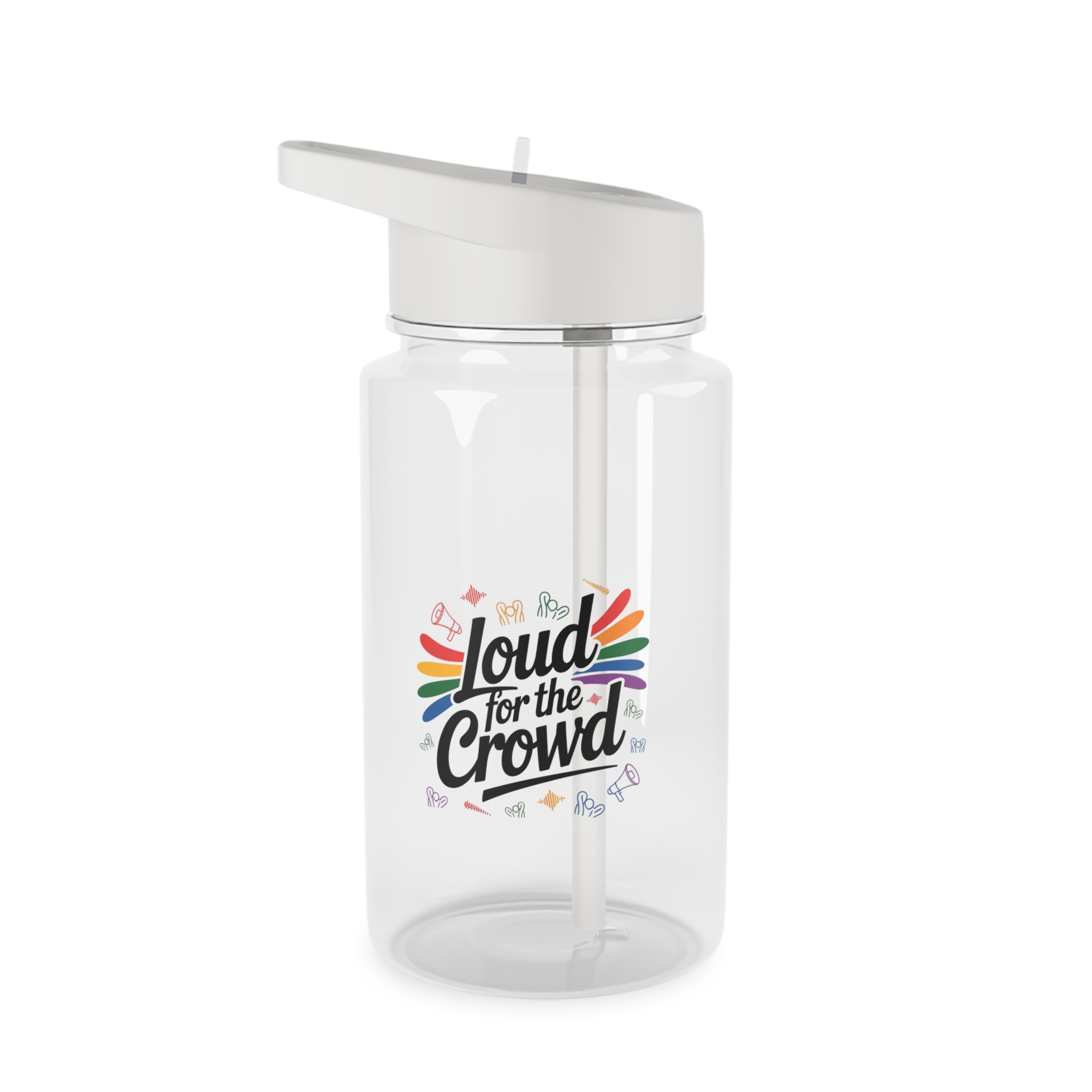 Loud Crowd T Shirt Design Isolated White Background 2 Tritan Water Bottle