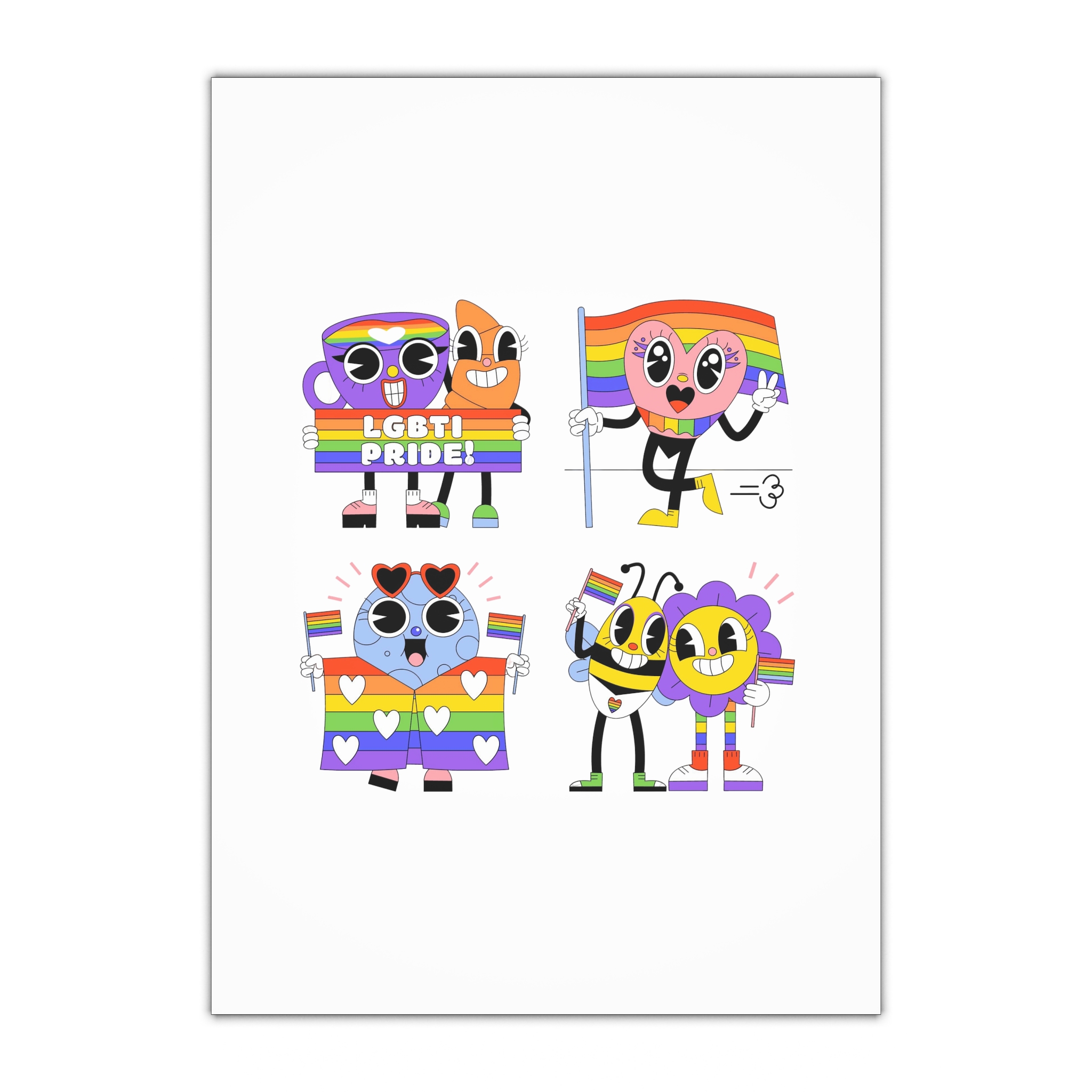Acid Lgbti Pride Stickers Collection Gift Wrapping Paper Sheets 1pc
