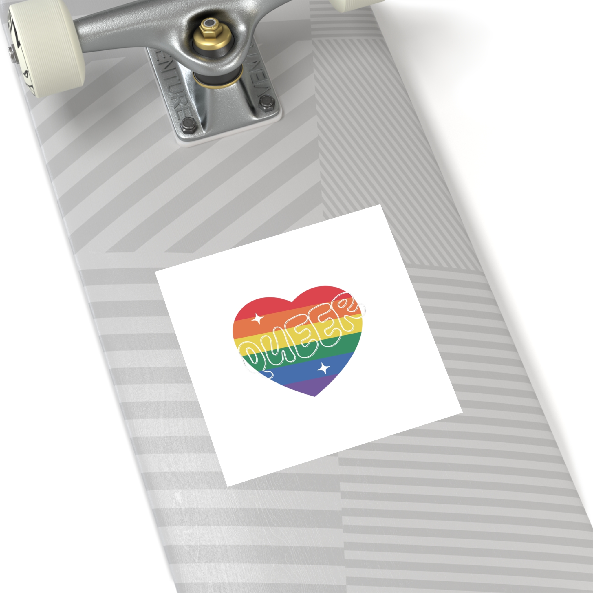 Queer Pride Heart Laminate Stickers Square - Image 48