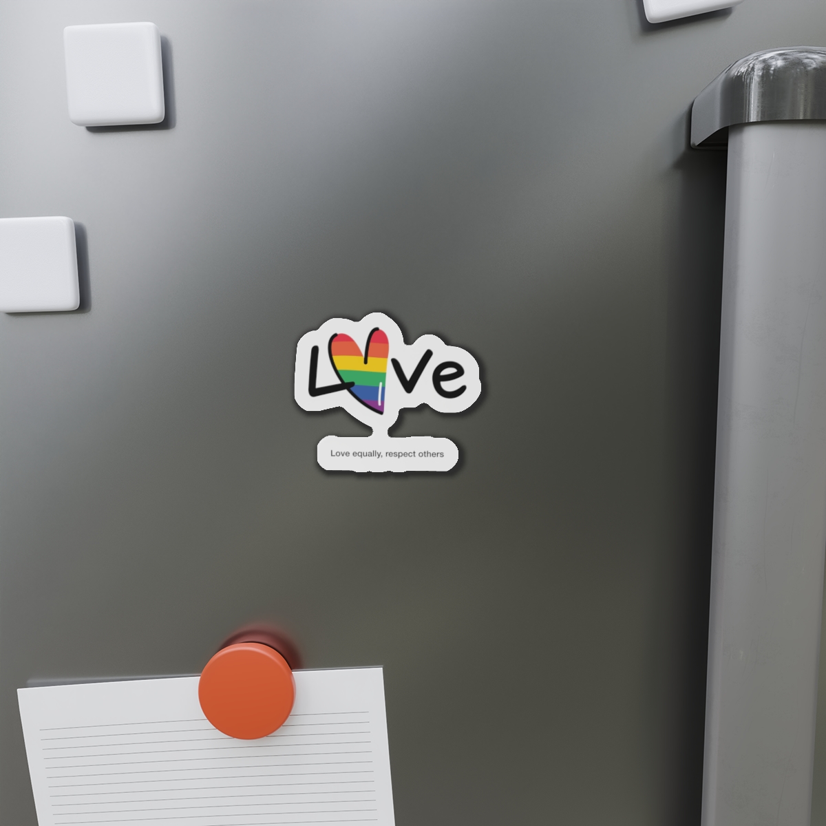 Love Letter Pride Rainbow Lettering Text Writing Pattern Freedom Love Heart Homo Colors Flag Parade(1) (1) Die Cut Magnets - Image 8