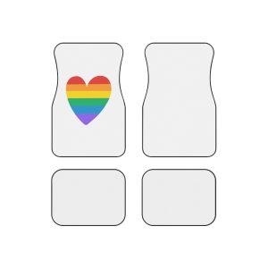 Rainbow Pride Heart Lgbtq Pride Month Celebration Car Mats Set Of 4