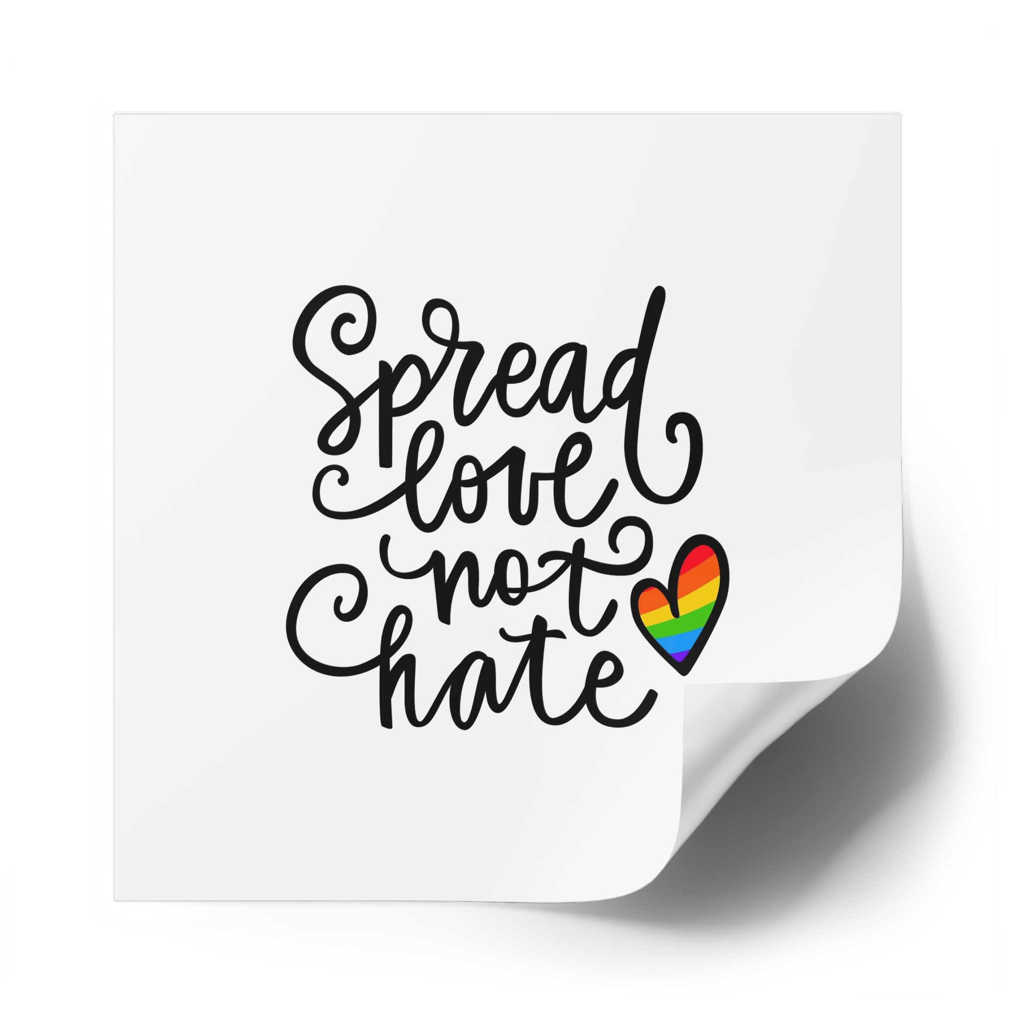 Lgbt Pride Gay Quote Rainbow Flag Heart Lgbtq Vector Quote Isolated White Background Lesbian Bisexual Transgender Concept Spread Love Hate Laminate Stickers Square - Image 50