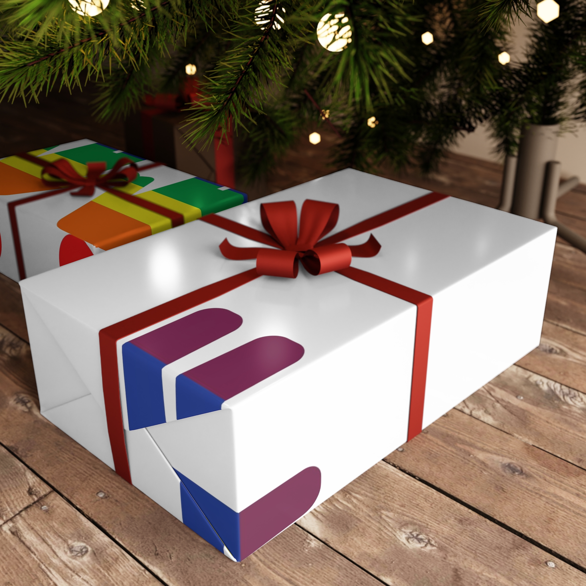 Gay Couple Holding Hands With Rainbow Color Background Vector Gift Wrapping Paper Sheets 1pc - Image 3