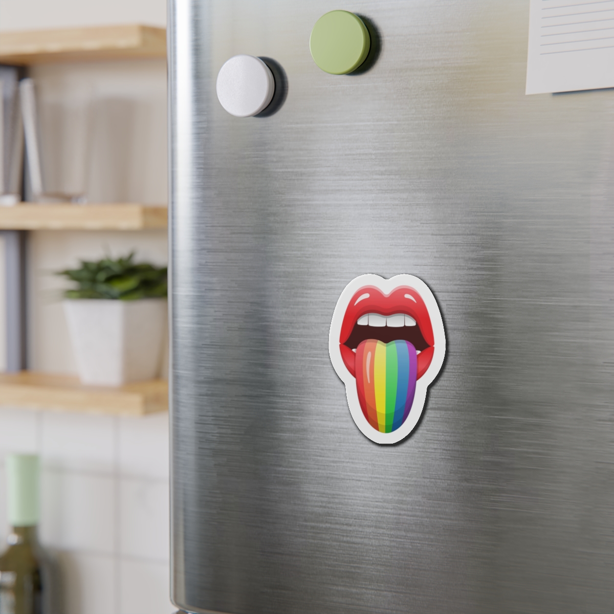 Lgbt Lips With Rainbow Color Tongue Die Cut Magnets - Image 9