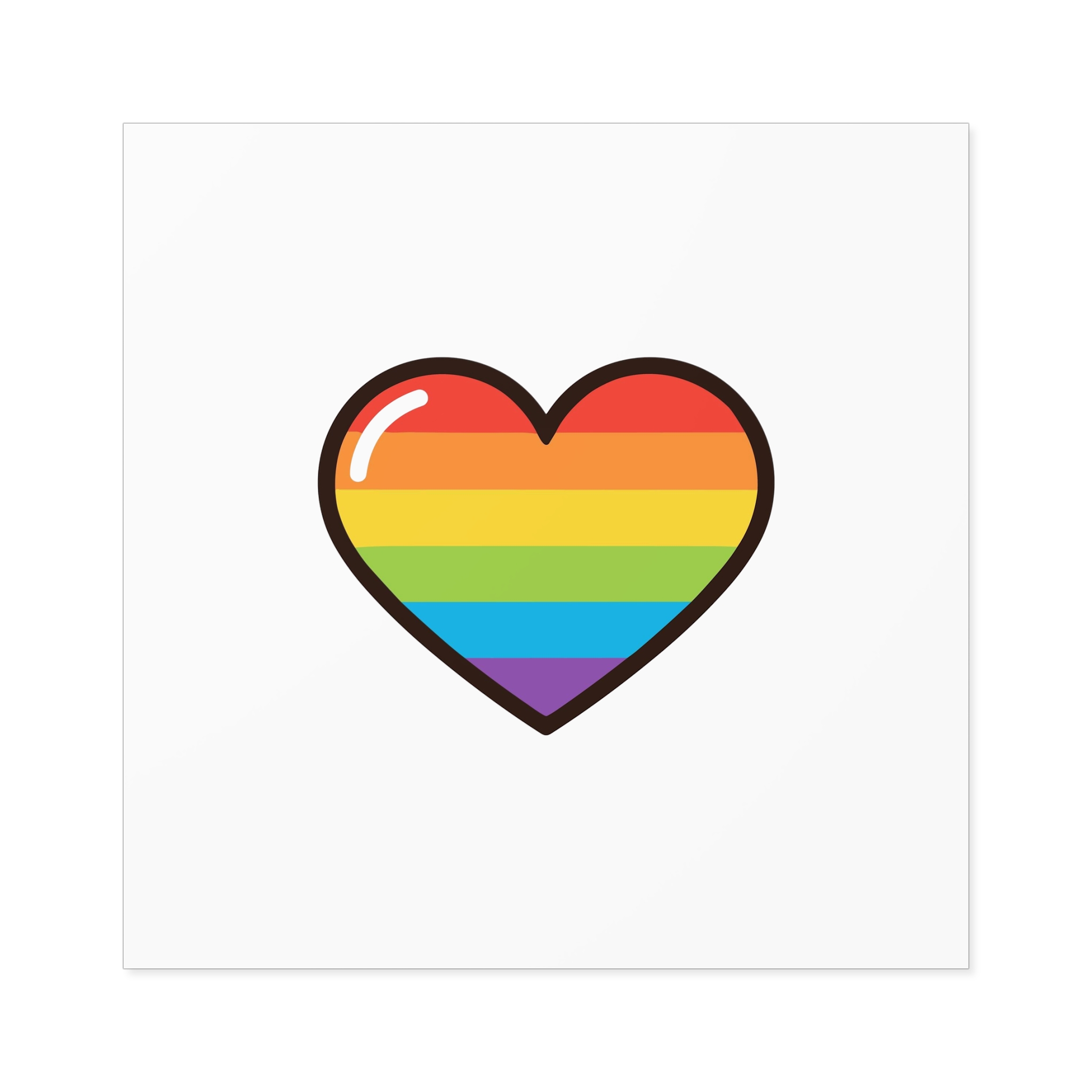 Lgbtq Pride Rainbow Heart Icon1 Laminate Stickers Square - Image 57