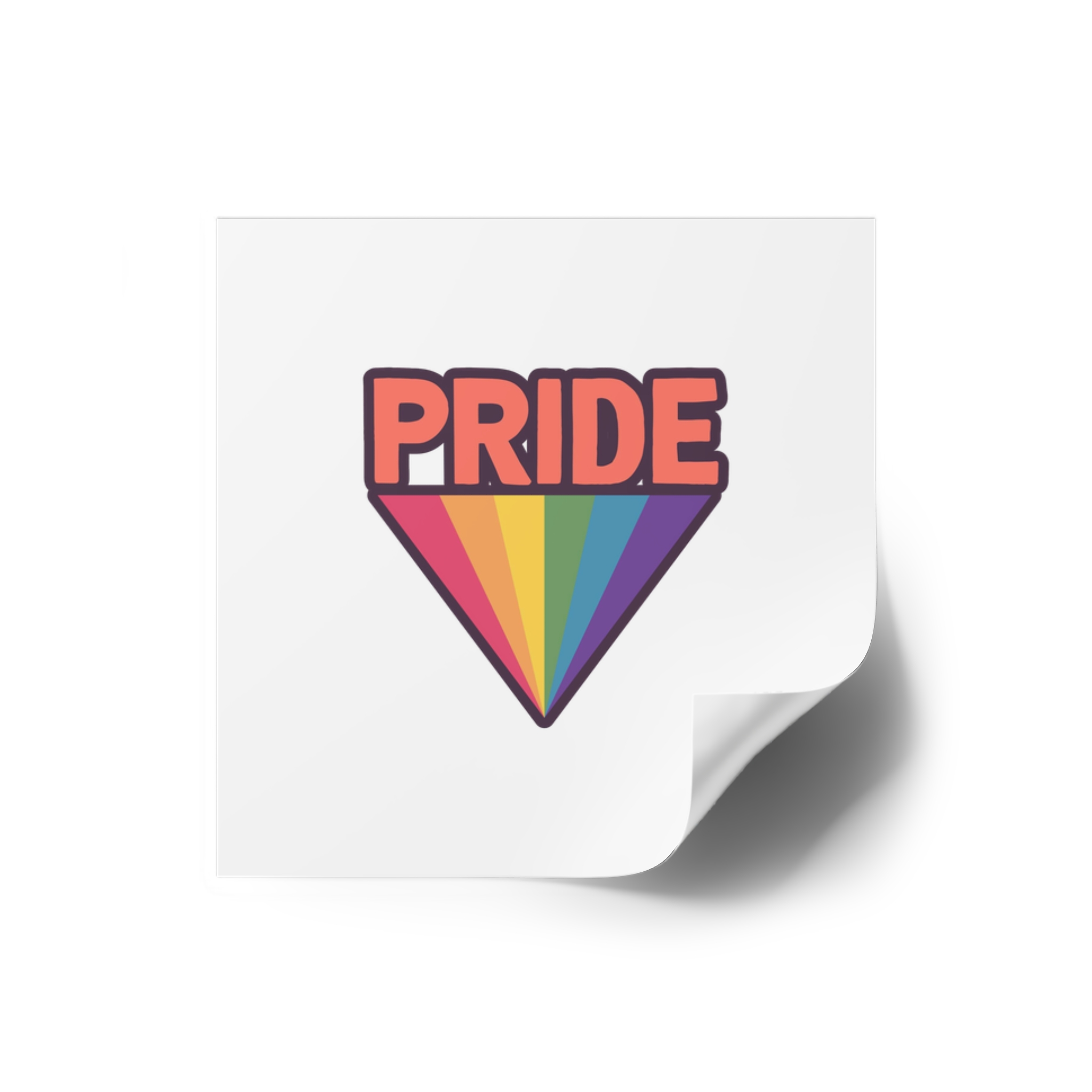 Pride Text With Rainbow Flag Badge Lgbt Symbol Gay Lesbian Bisexual Trans Queer Love Symbol Laminate Stickers Square - Image 6